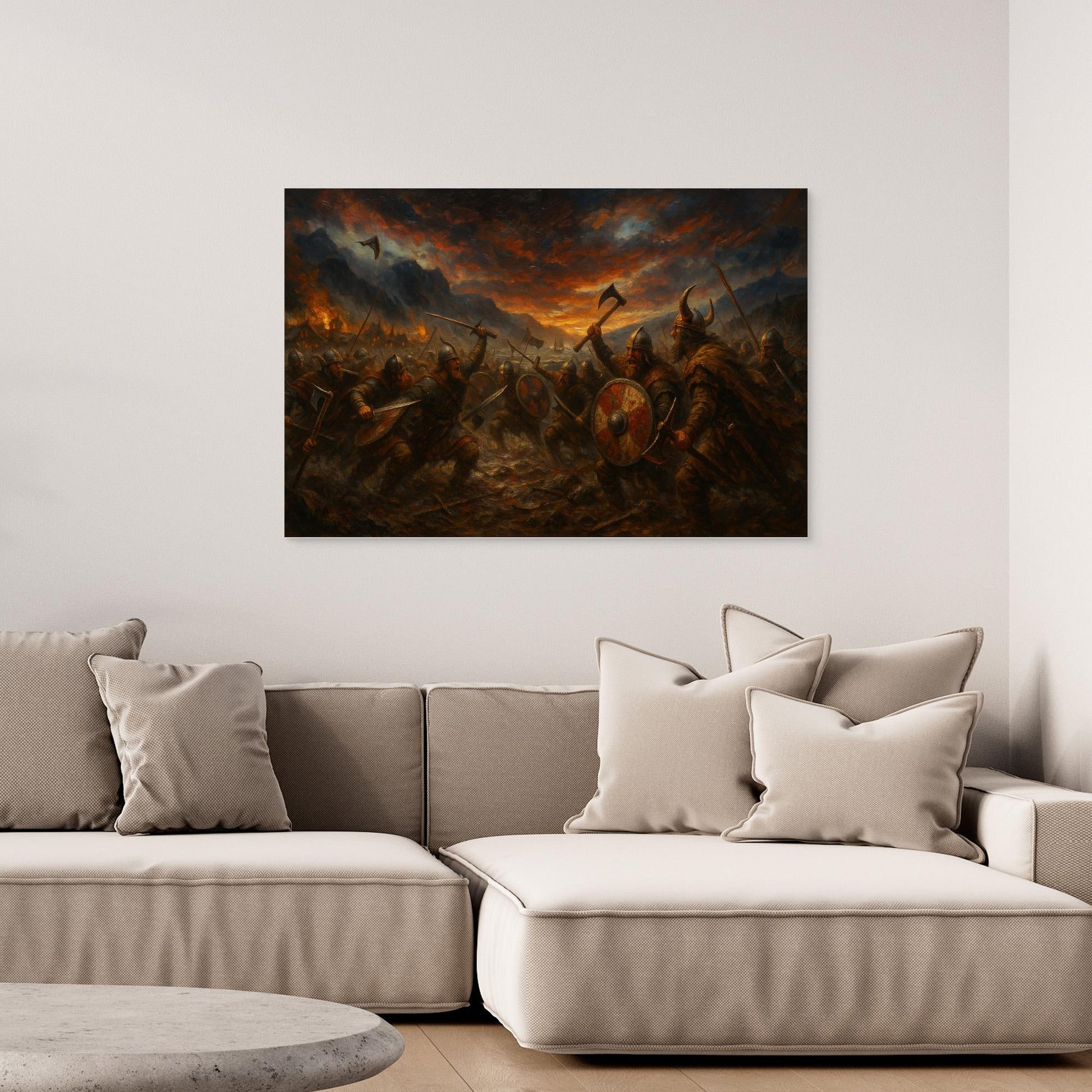 Viking Battle Canvas Wall Art
