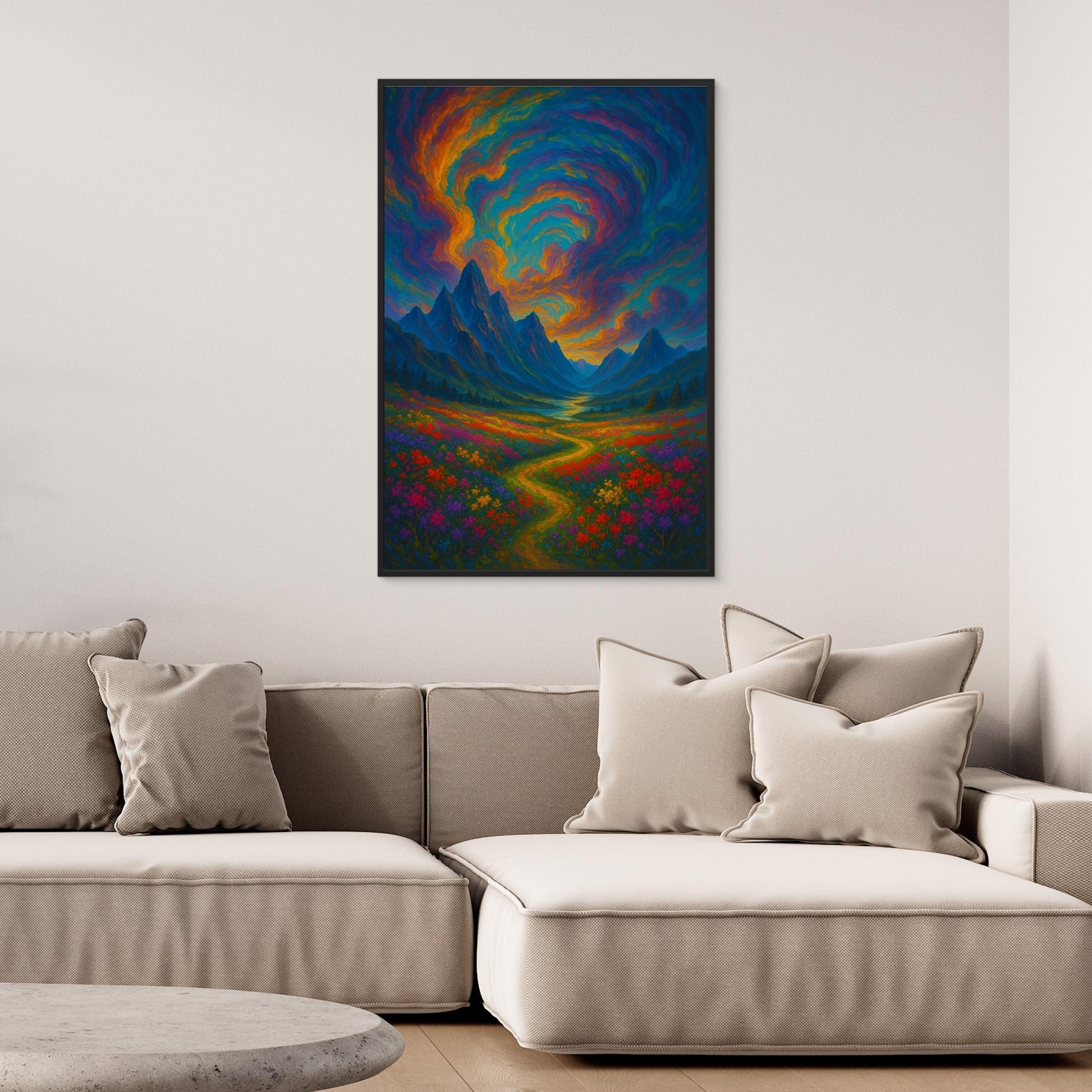 Colorful Fantasy Landscape Canvas Wall Art – Surreal Nature Print