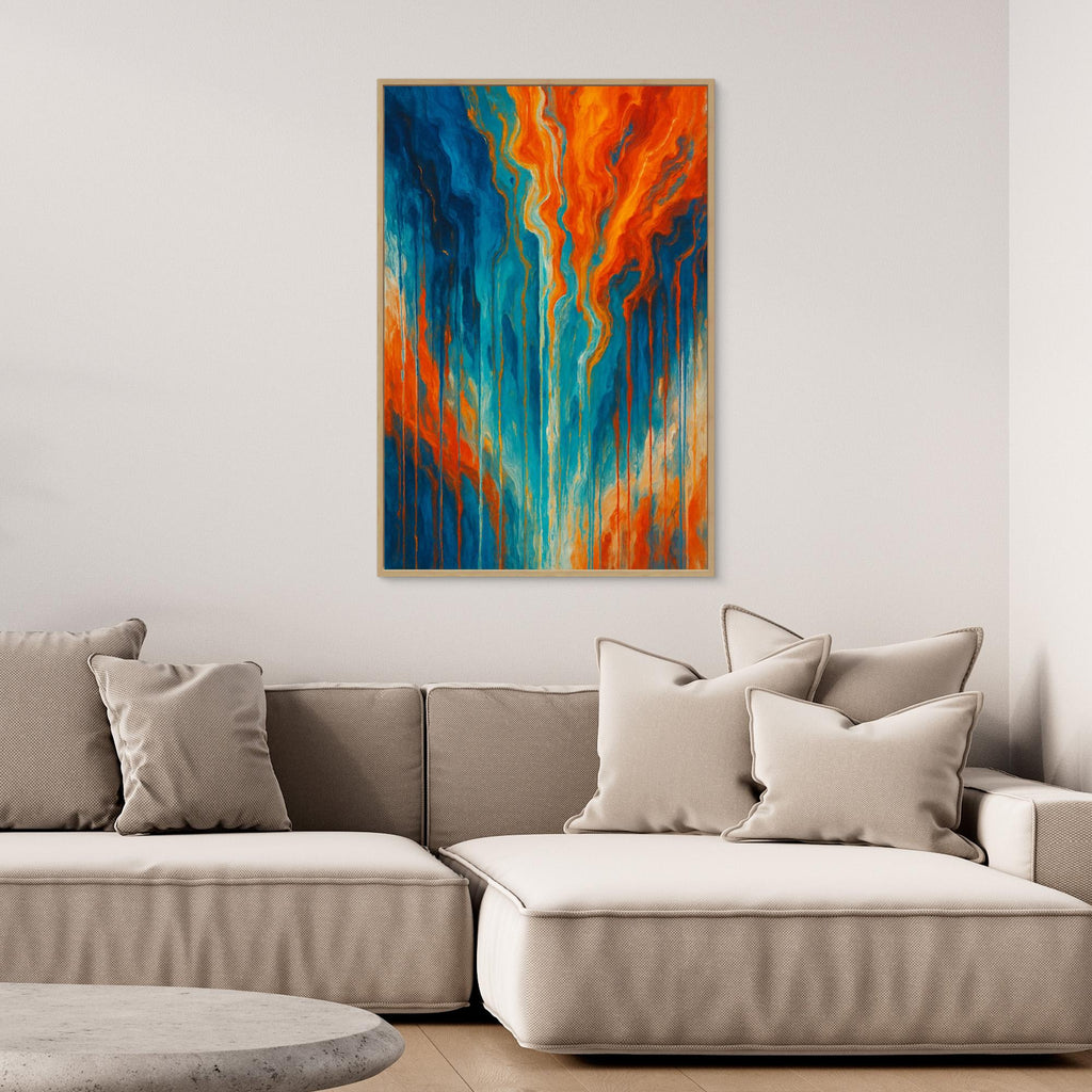 Fiery Flow Abstract Canvas Wall Art 