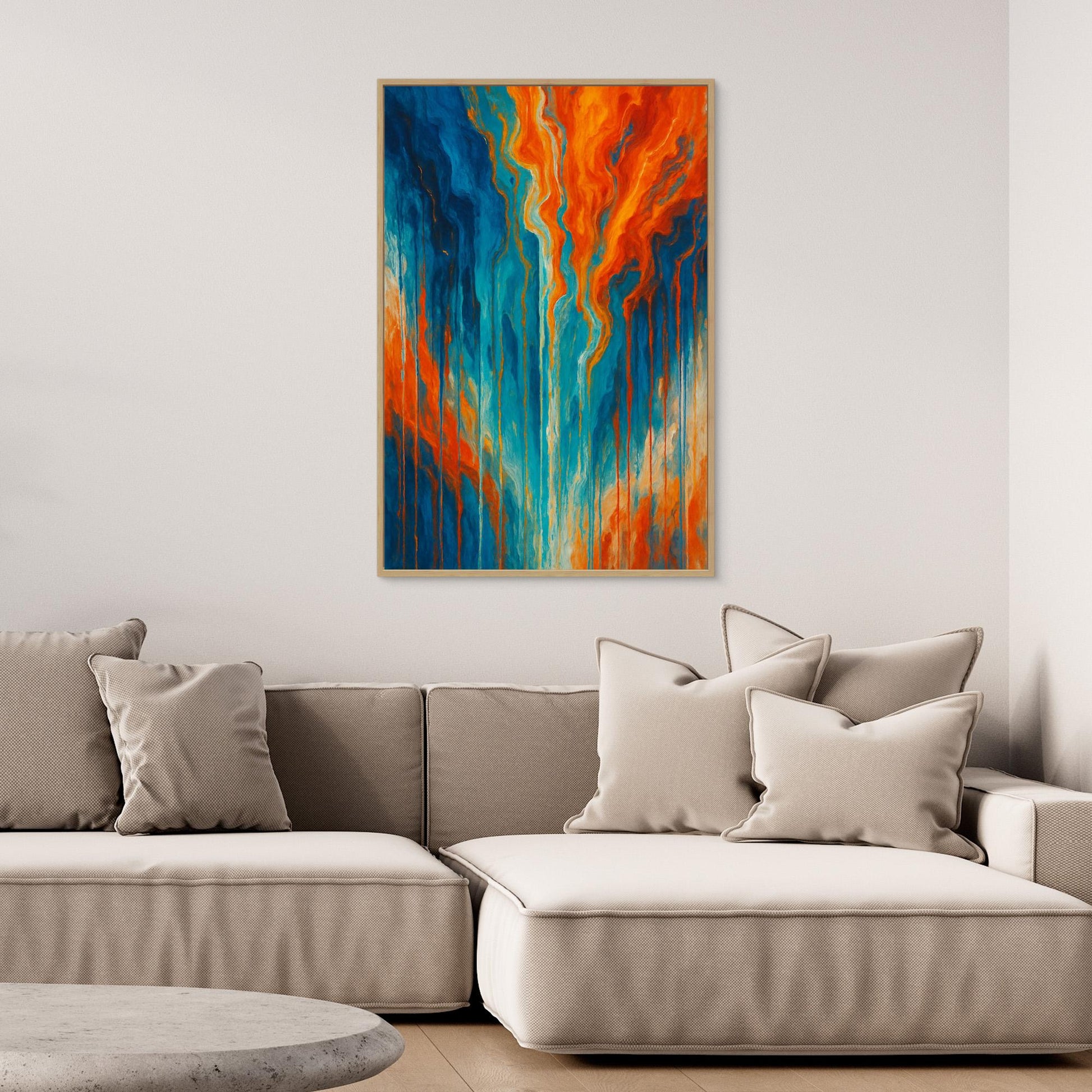 Fiery Flow Abstract Canvas Wall Art 