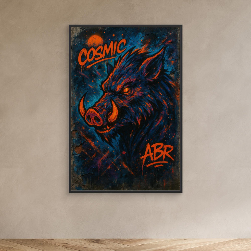 Cosmic Boar Graffiti Canvas Wall Art