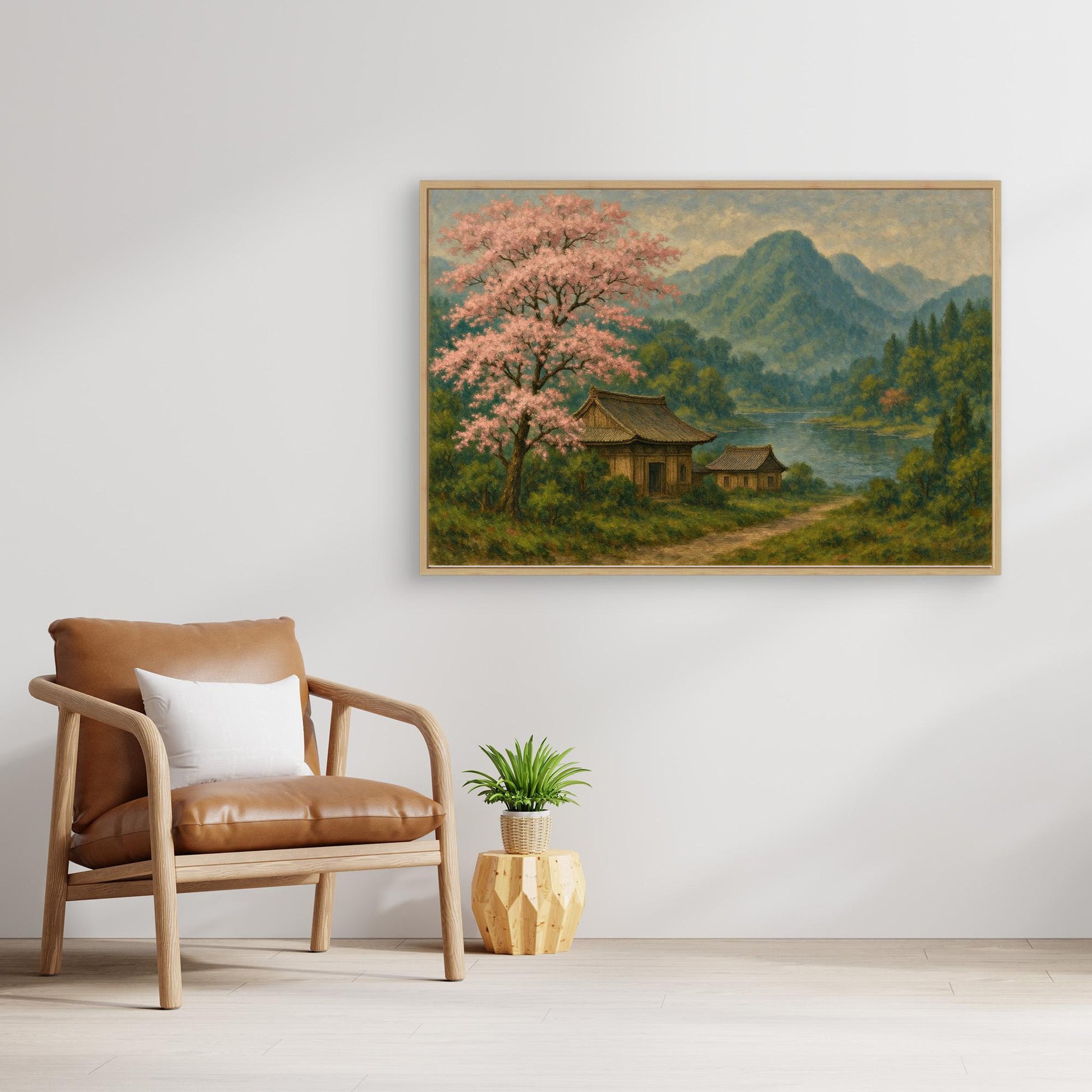 Cherry Blossom Tranquility – Japanese Nature Canvas Wall Art