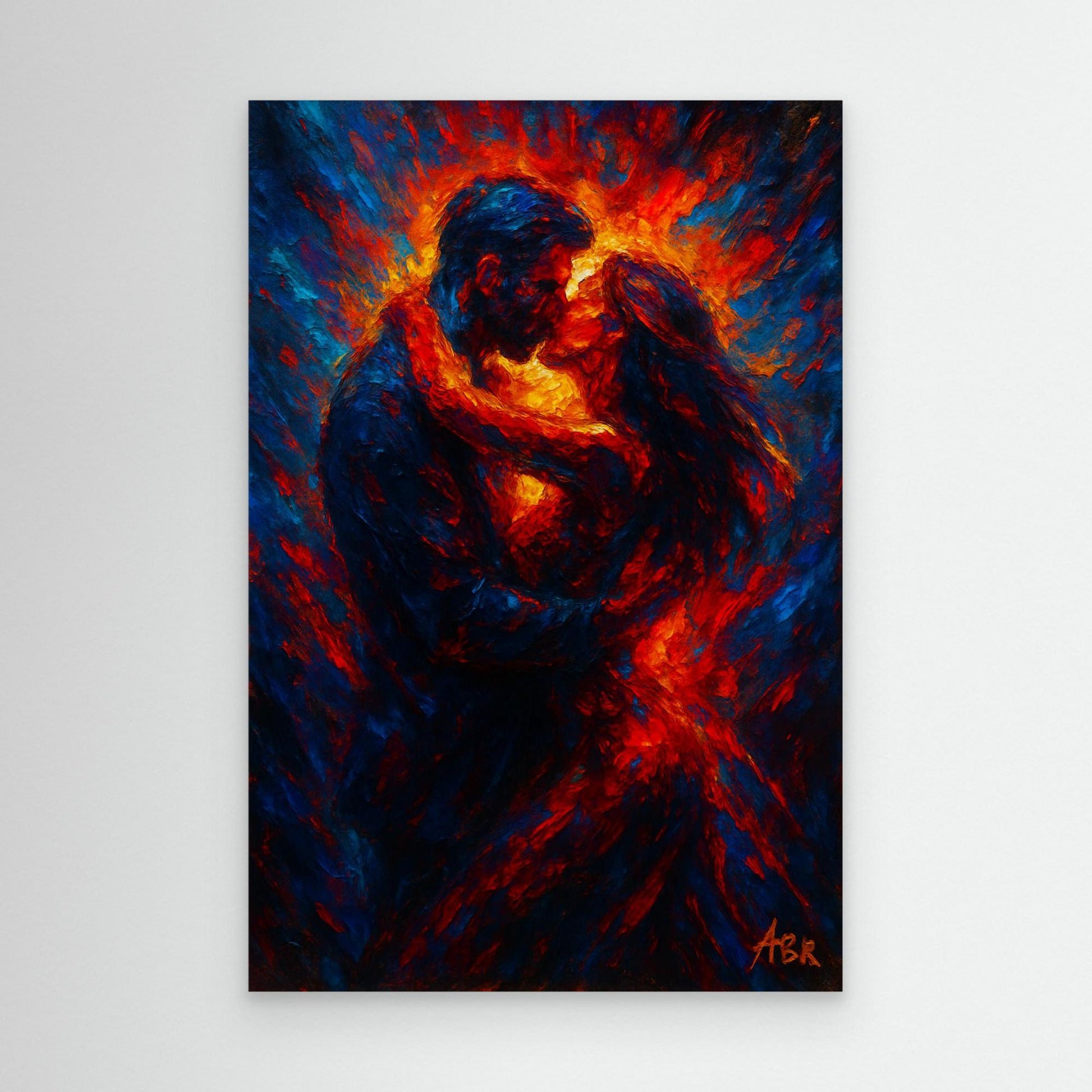 Passionate Embrace Romantic Canvas Wall Art
