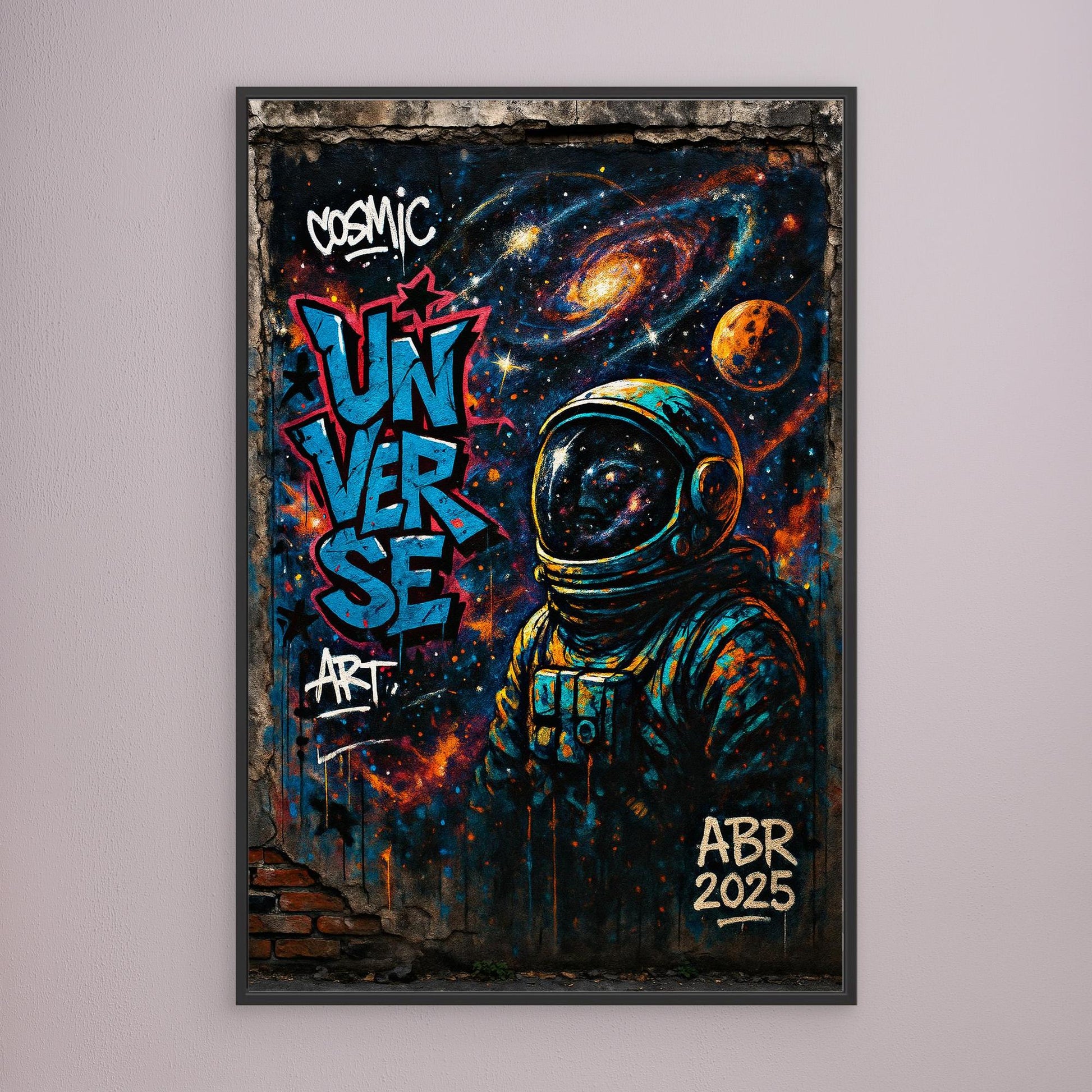 Astronaut Graffiti Wall Art – Cosmic Street Style Print