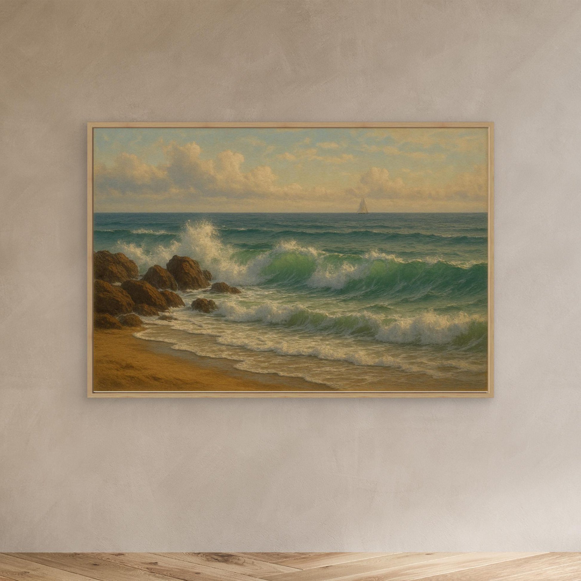 Ocean Serenity – Coastal Waves Canvas Wall Art” | Tranquil Seascape Print