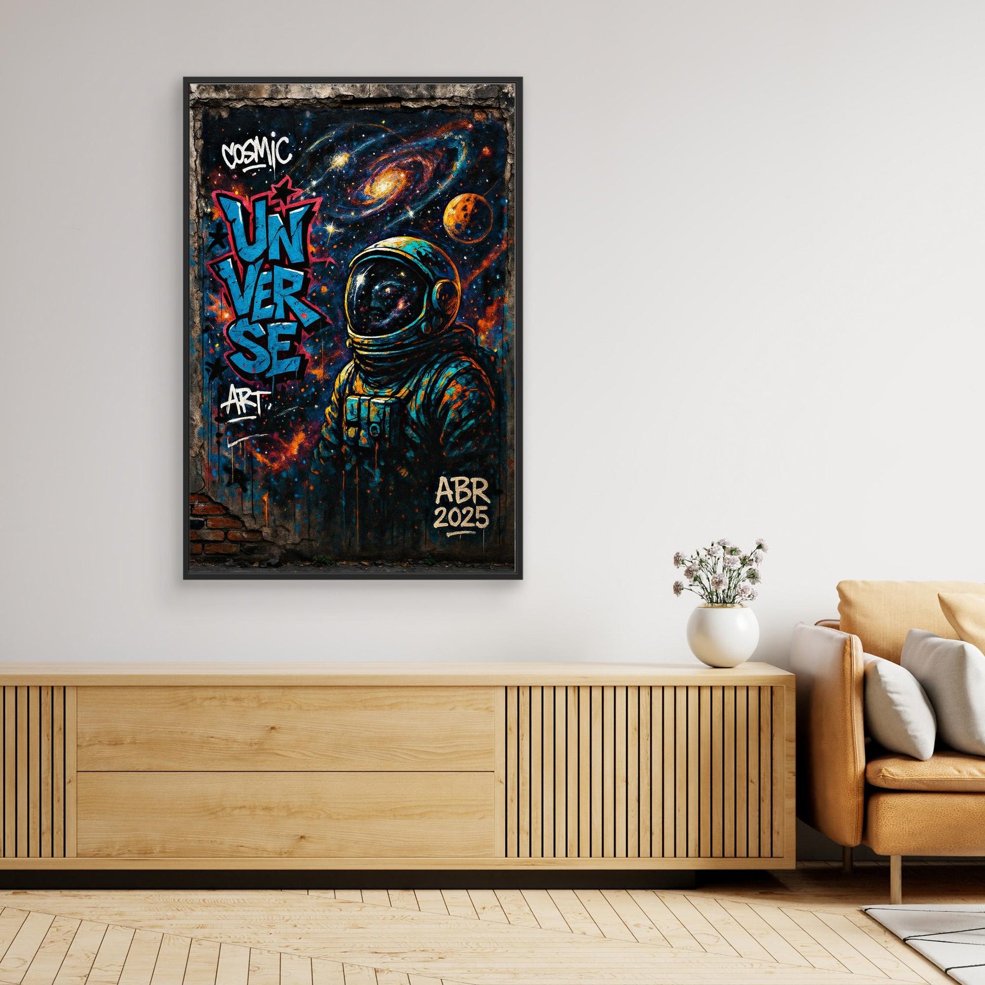 Astronaut Graffiti Wall Art – Cosmic Street Style Print