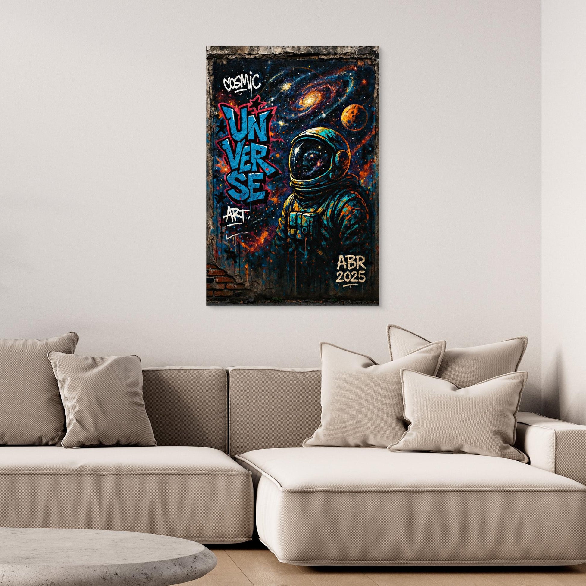 Astronaut Graffiti Wall Art – Cosmic Street Style Print