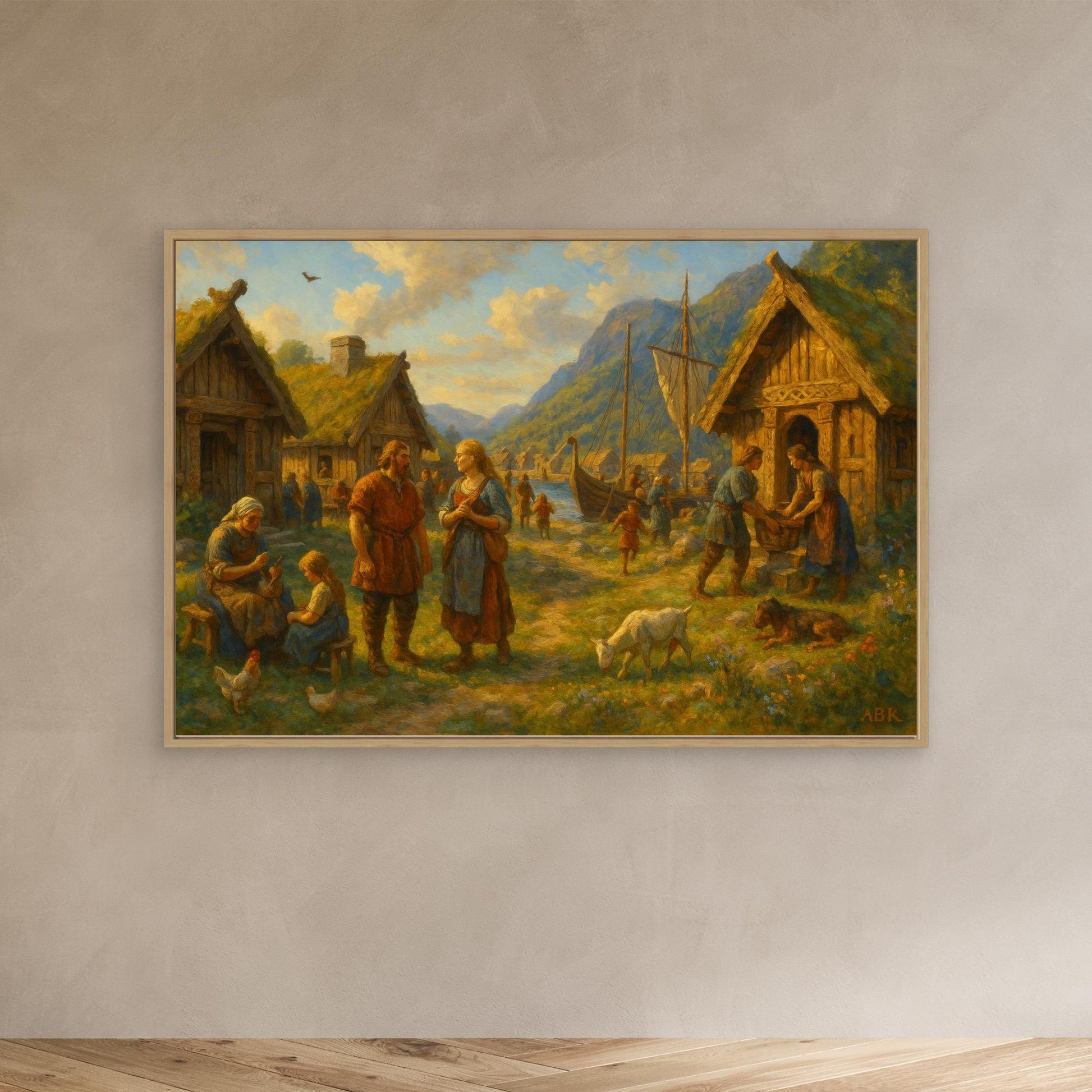 Viking Village Life Canvas Print