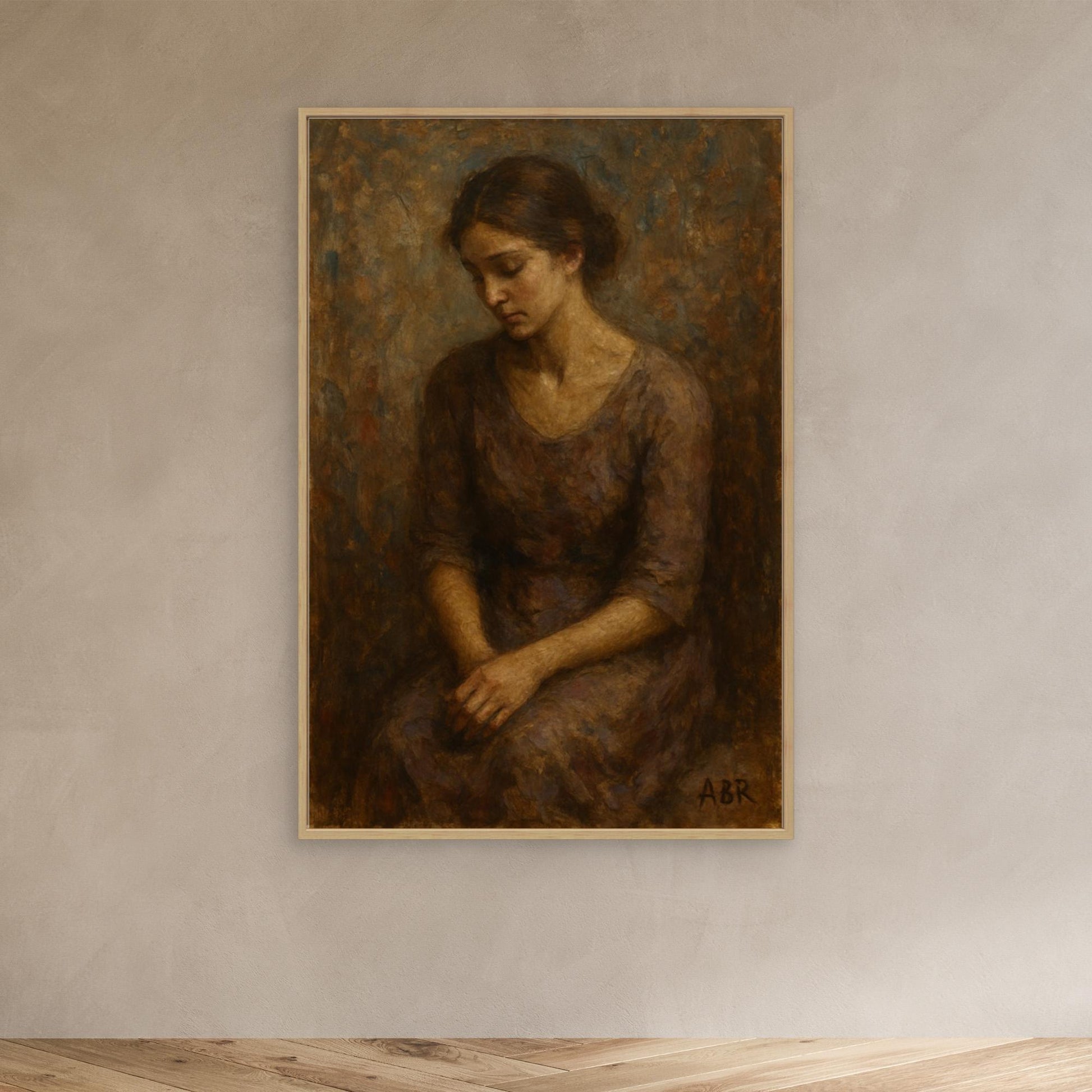 Muted Portrait of Woman – Figurative Canvas Wall Art
