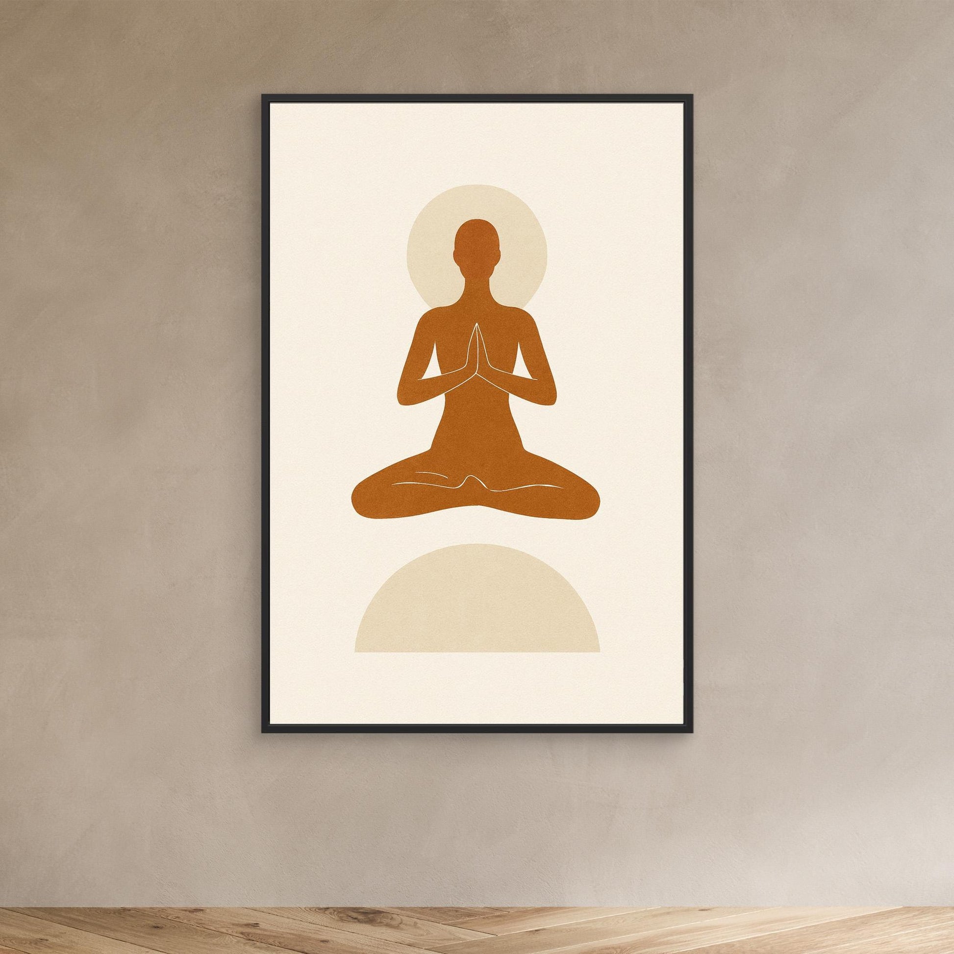 Inner Peace – Minimalist Meditating Figure Canvas Wall Art