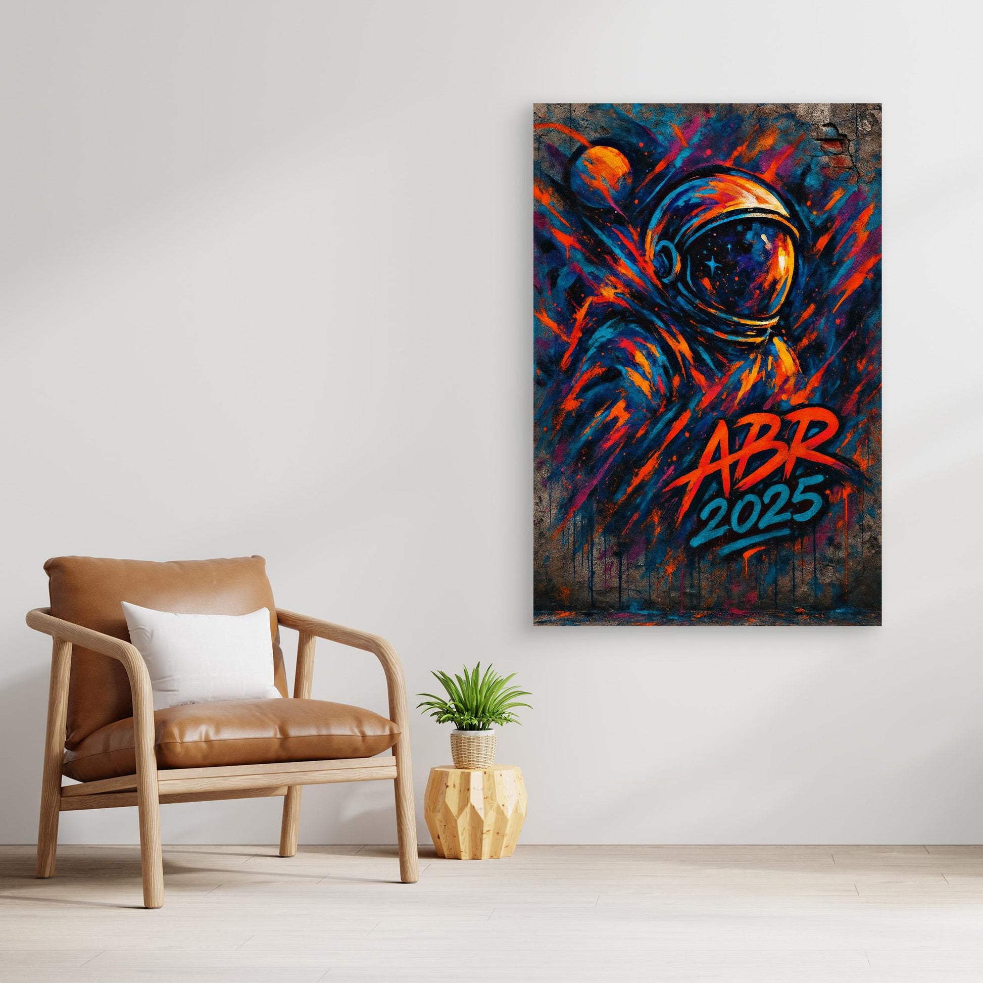 Graffiti Astronaut Canvas Wall Art – Space Street Style Print