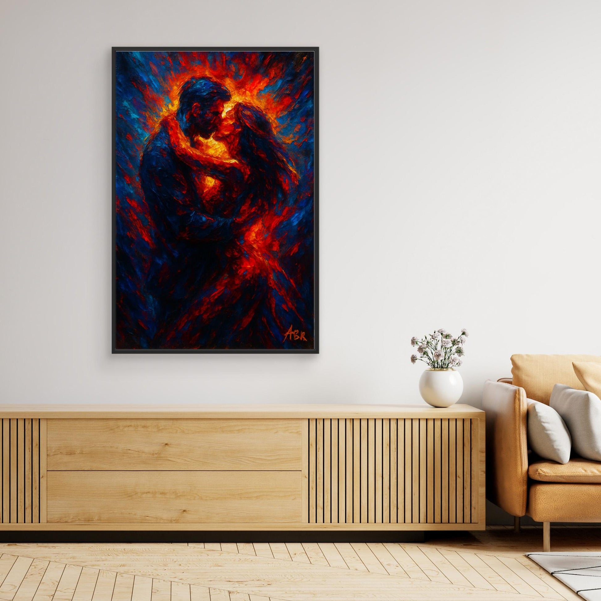 Passionate Embrace Romantic Canvas Wall Art