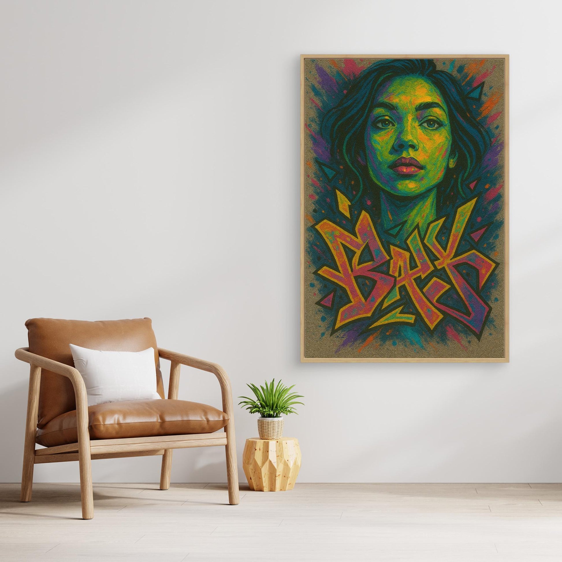 Colorful Graffiti Woman Canvas Wall Art – Bold Urban Street Style