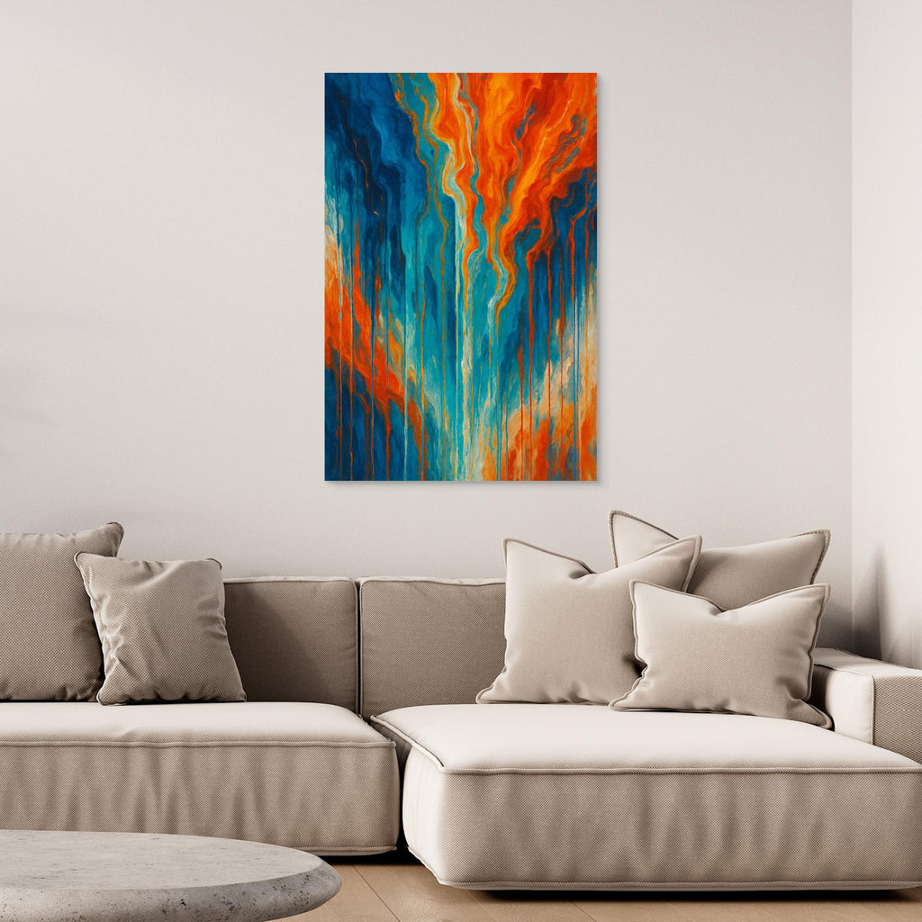 Fiery Flow Abstract Canvas Wall Art 