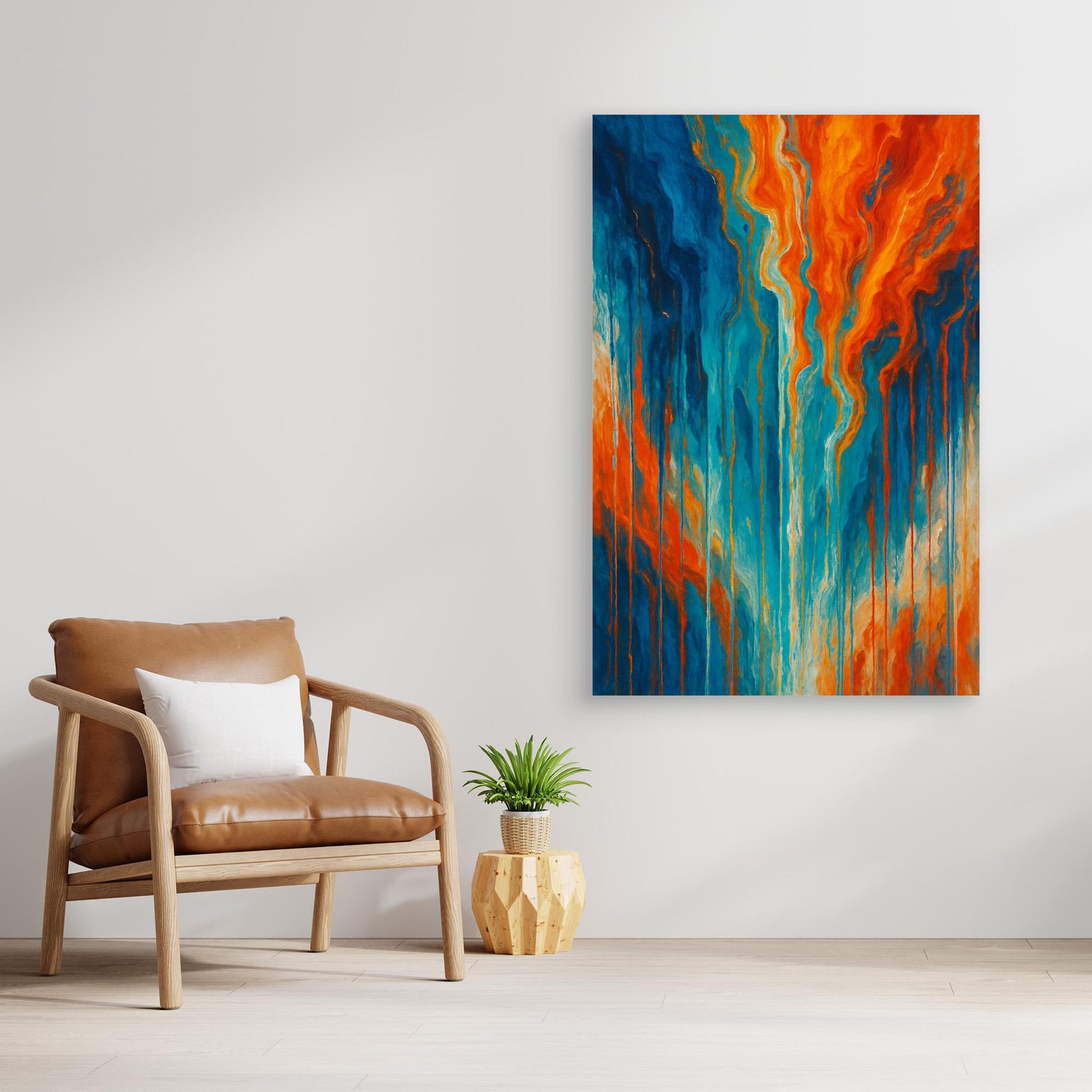 Fiery Flow Abstract Canvas Wall Art 