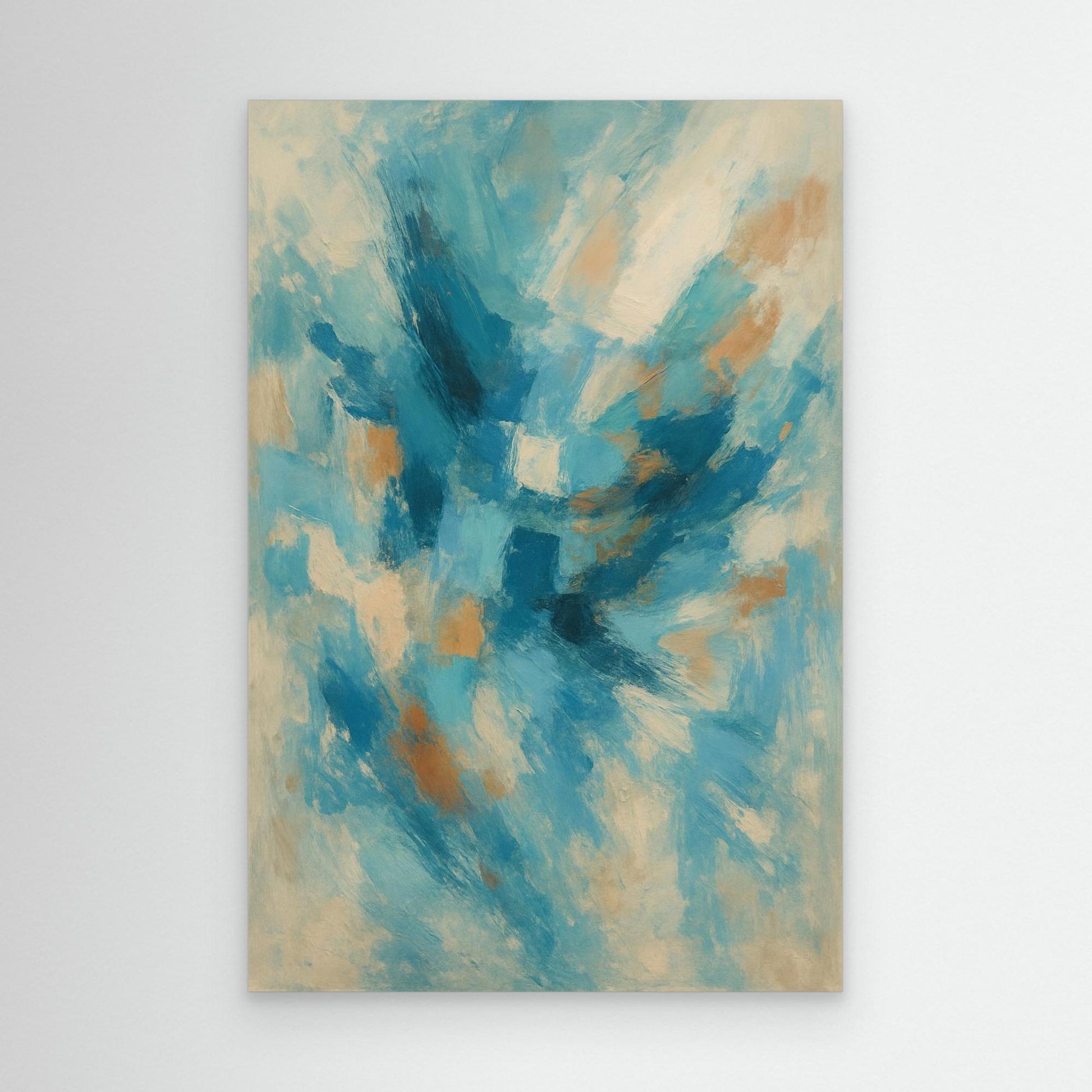 Blue Whisper – Abstract Canvas Wall Art in Oceanic Hues | Modern Splash of Color for Interior Decor