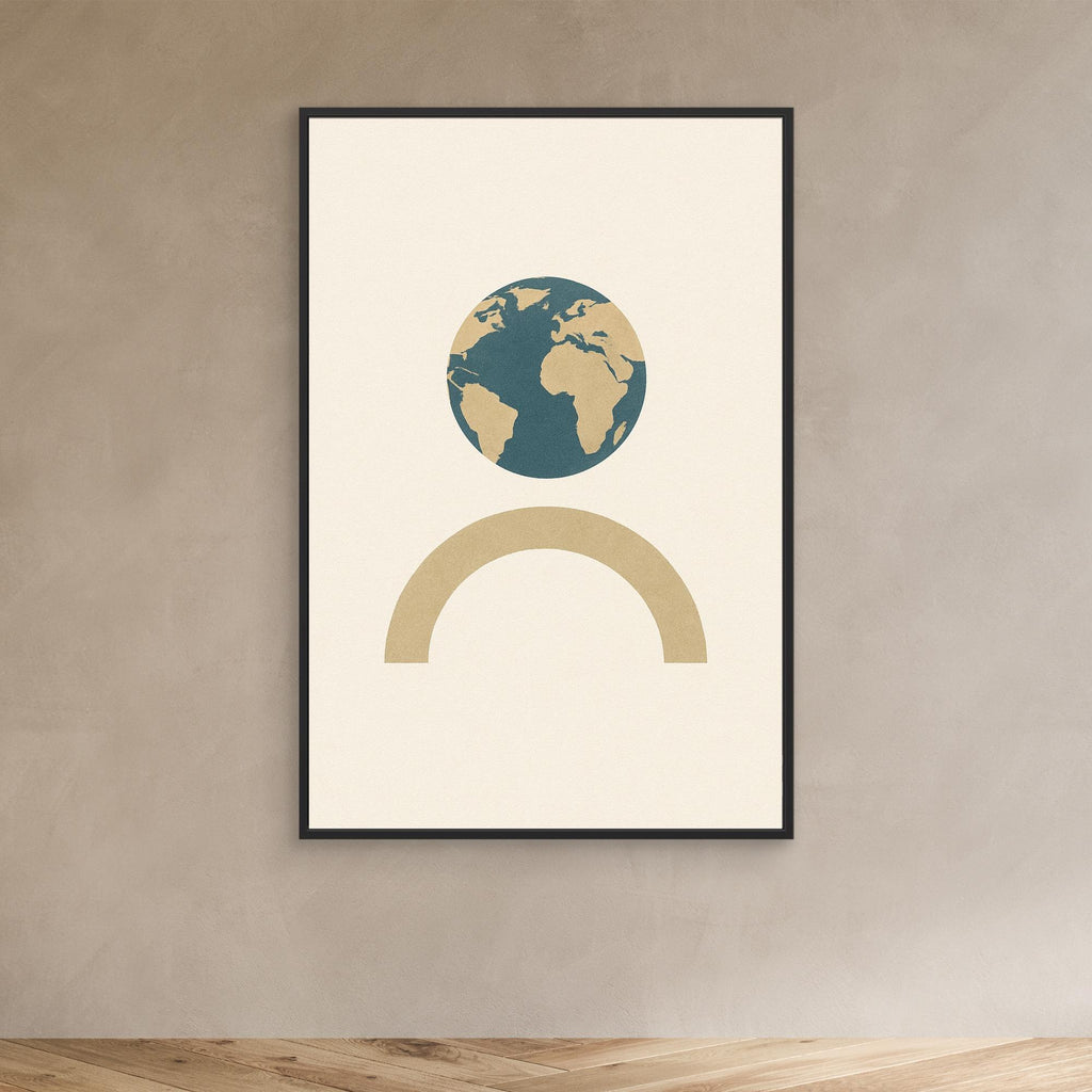 Balance of Earth – Minimalist Planet & Arch Canvas Wall Art