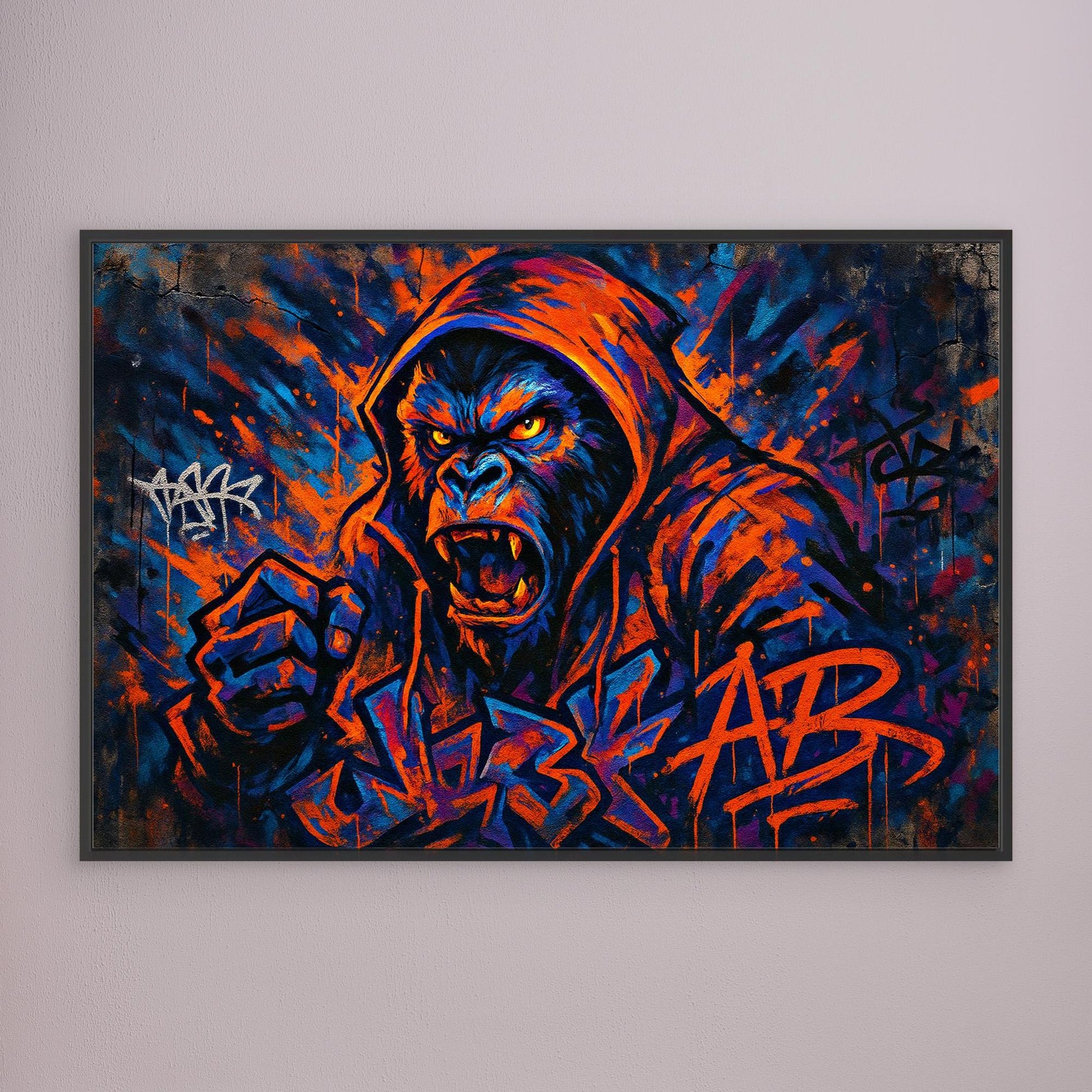 Angry Gorilla Graffiti Canvas Wall Art
