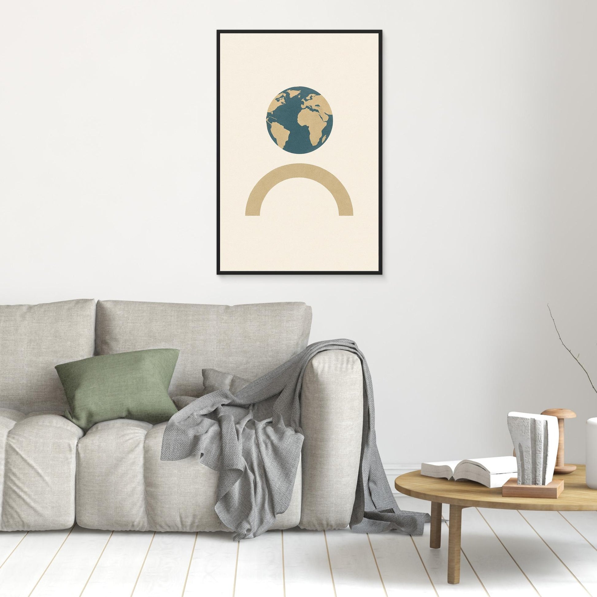 Balance of Earth – Minimalist Planet & Arch Canvas Wall Art