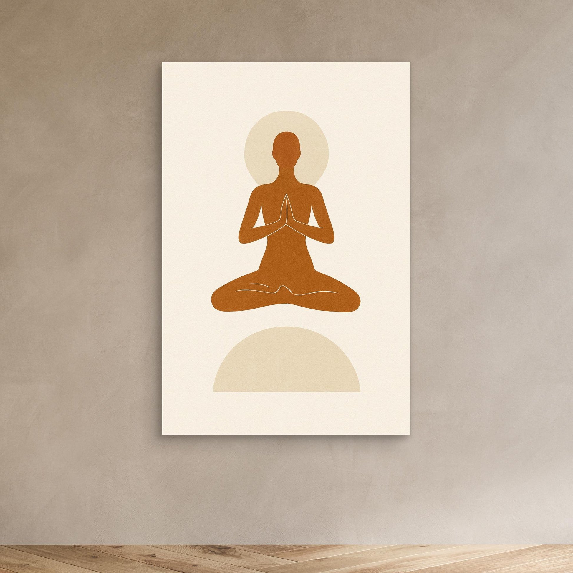 Inner Peace – Minimalist Meditating Figure Canvas Wall Art