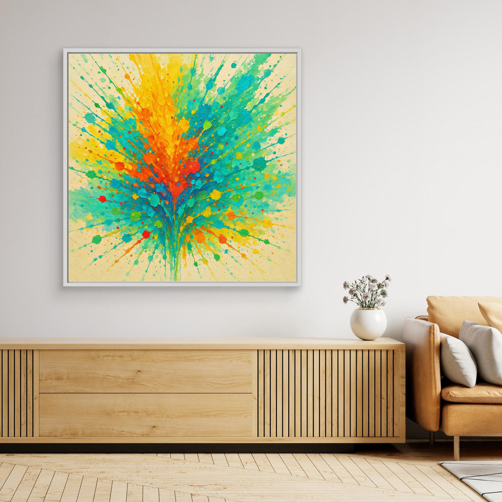 Colorburst Explosion – Abstract Splash Canvas Wall Art in Vibrant Neon Tones
