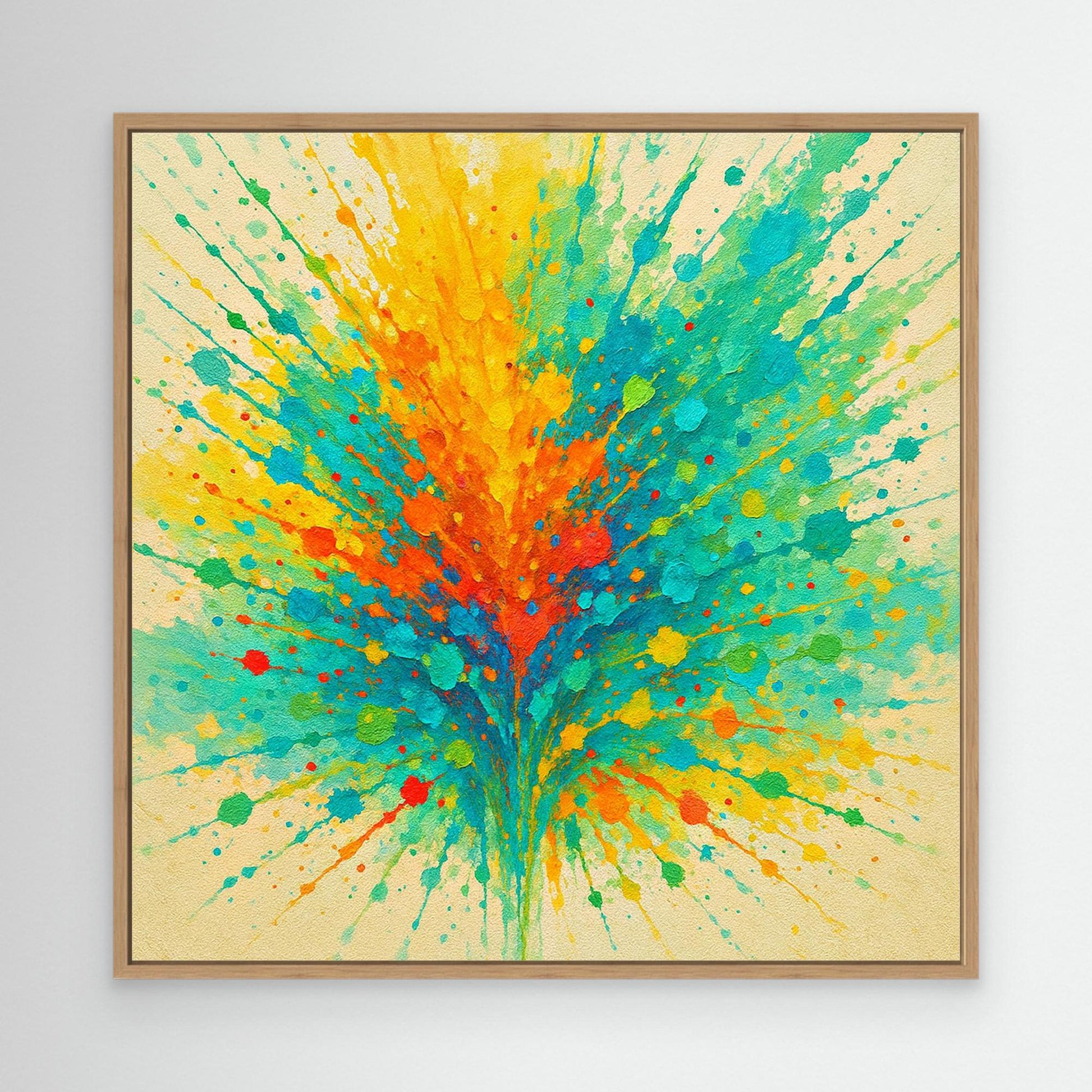 Colorburst Explosion – Abstract Splash Canvas Wall Art in Vibrant Neon Tones