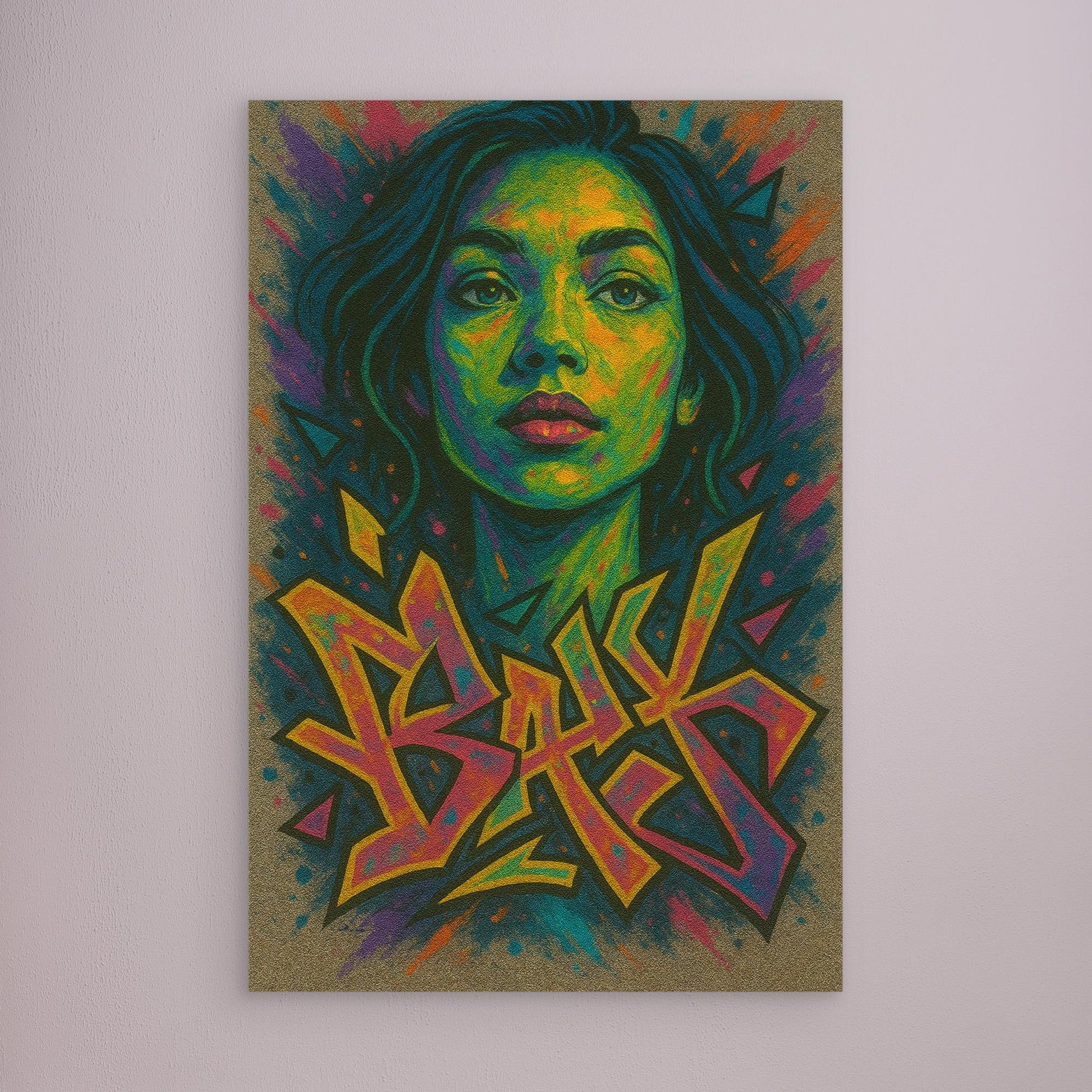 Colorful Graffiti Woman Canvas Wall Art – Bold Urban Street Style