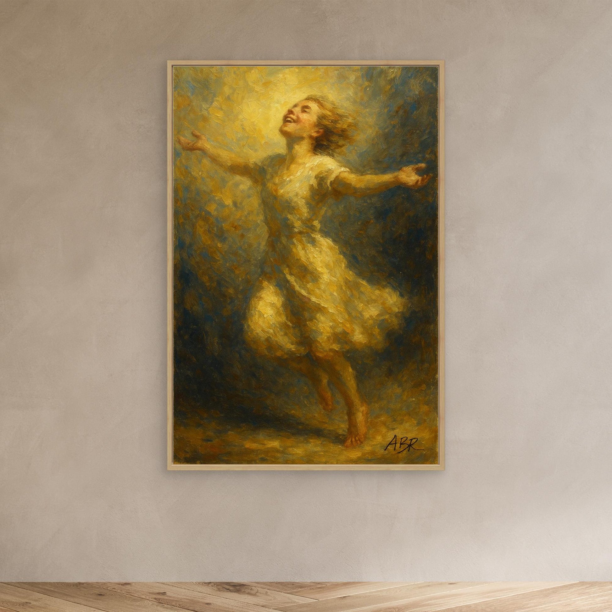 Joyful Woman Canvas Wall Art – Figurative Print