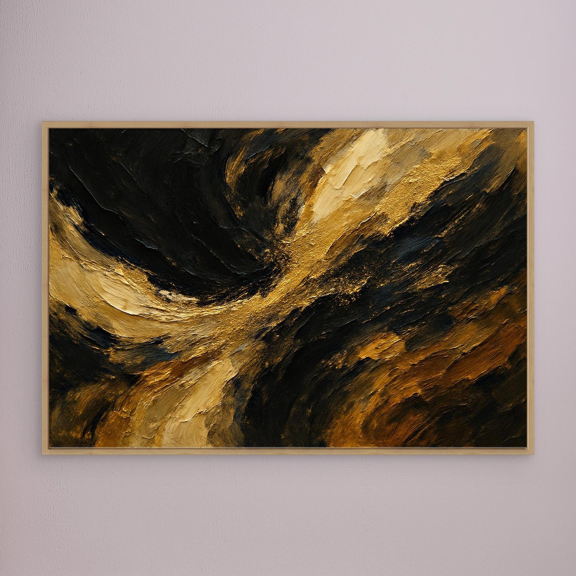 Gold and Black Abstract Canvas Wall Art