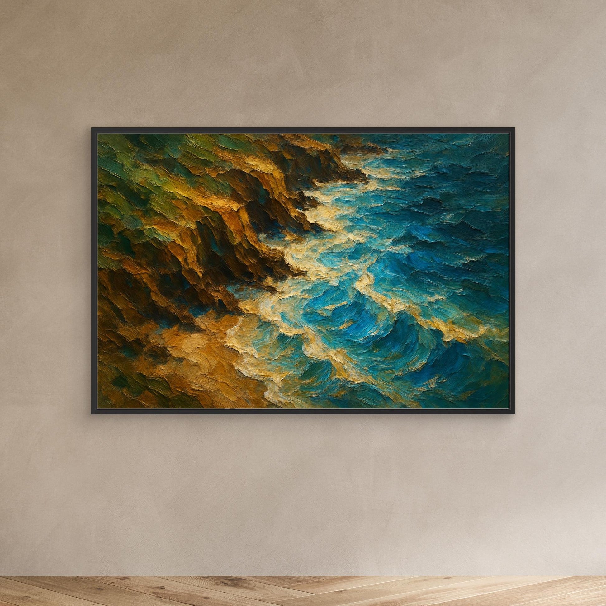 Ocean Cliff Canvas Wall Art – Abstract Coastal Print