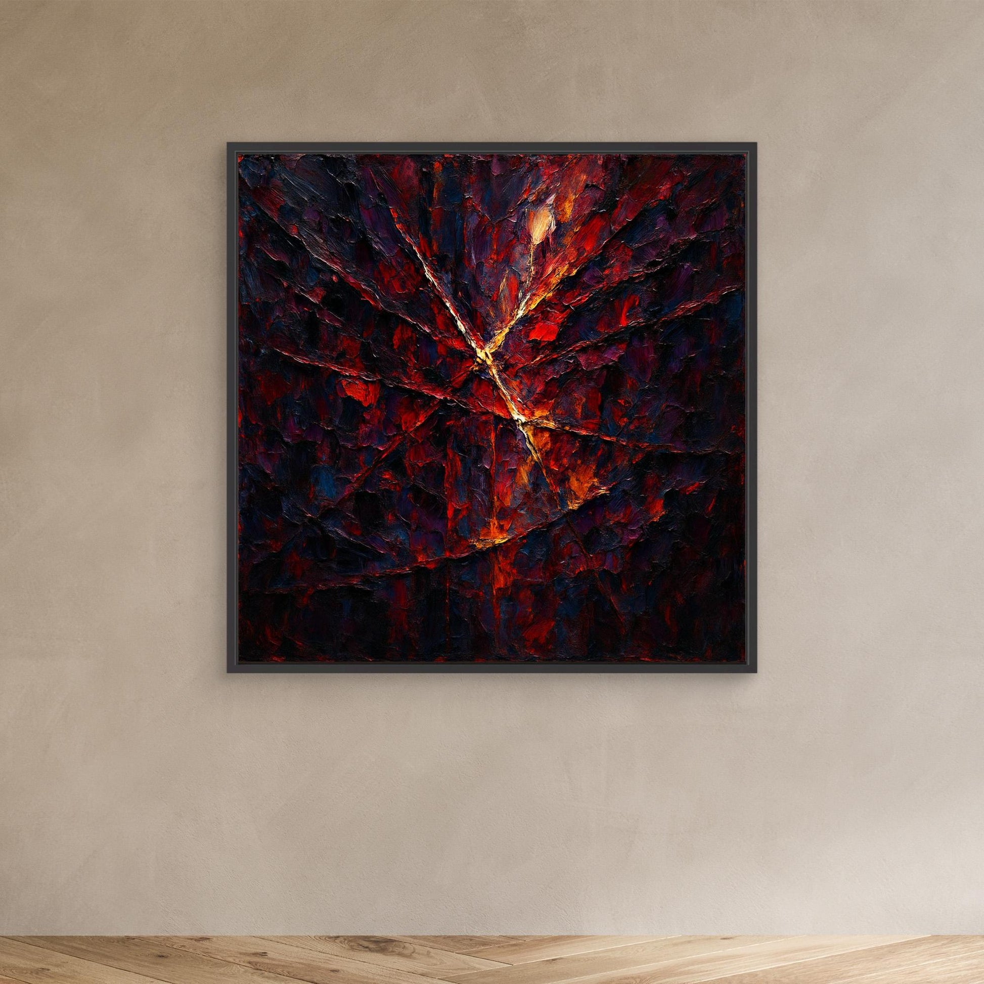Cracked Fire Texture – Abstract Canvas Wall Art