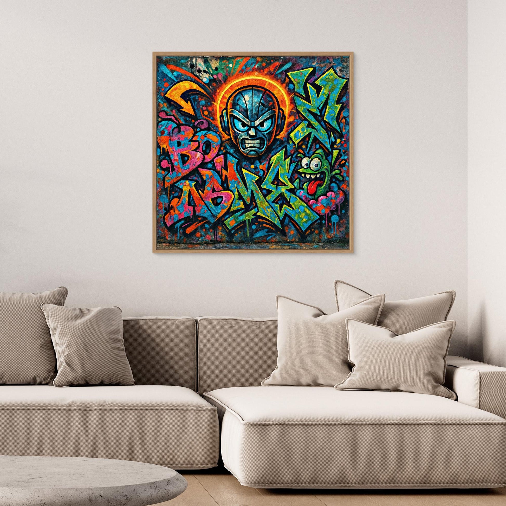 Urban Explosion: Graffiti Superhero & Monster Canvas Art – Bold Street Style Wall Decor