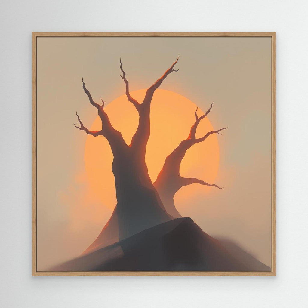 Sunset Silhouettes – Minimalist Tree Landscape Canvas Wall Art | Abstract Nature Print