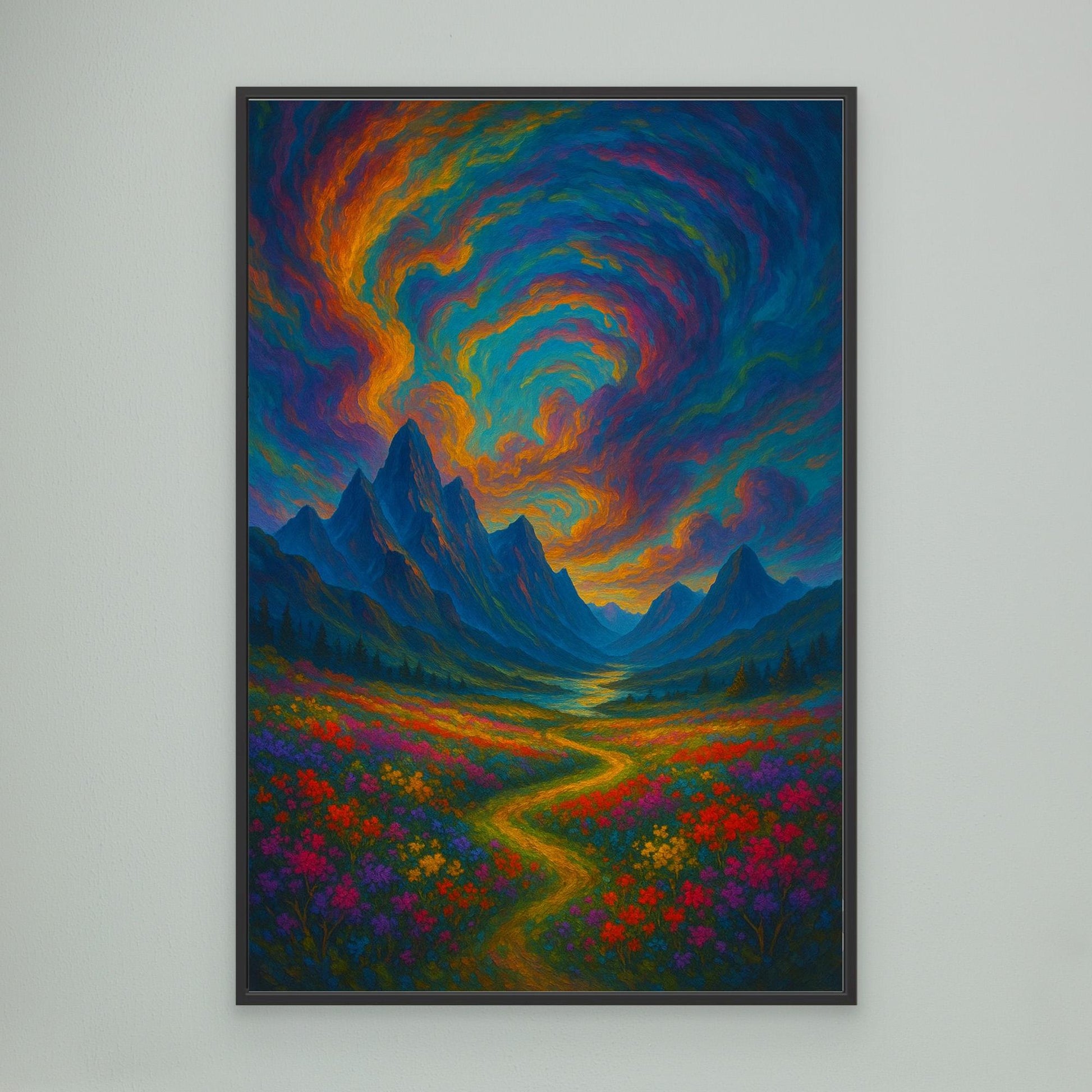 Colorful Fantasy Landscape Canvas Wall Art – Surreal Nature Print