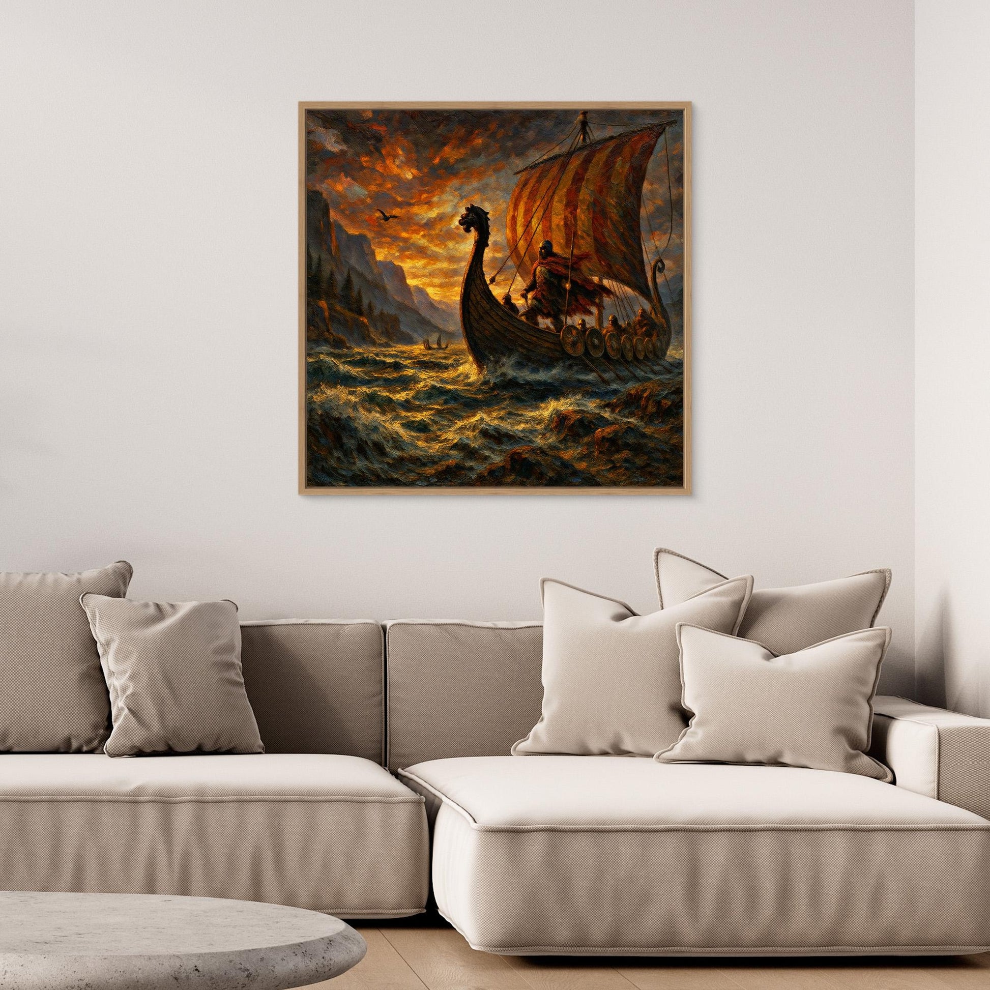 Viking Longship Canvas Wall Art