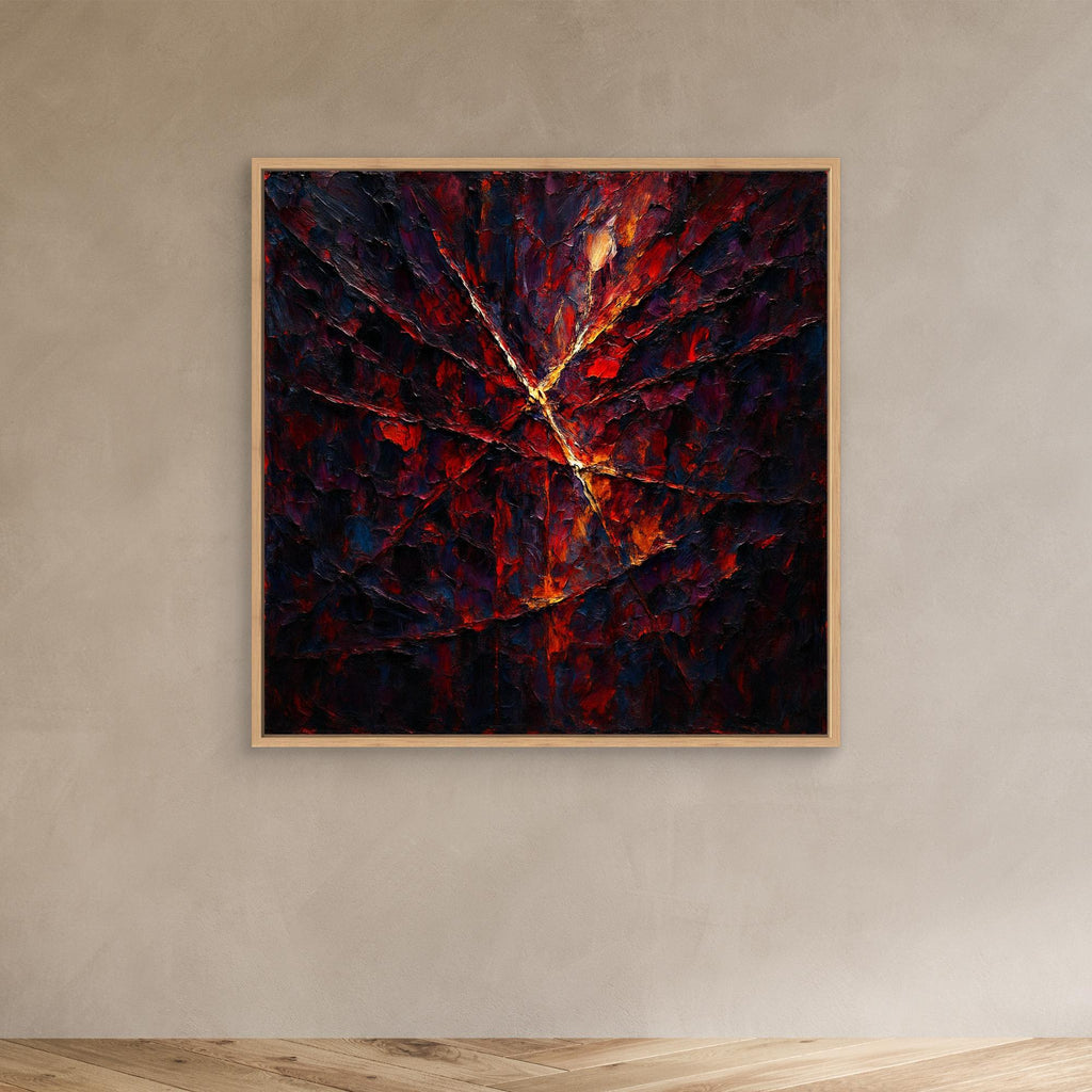 Cracked Fire Texture – Abstract Canvas Wall Art