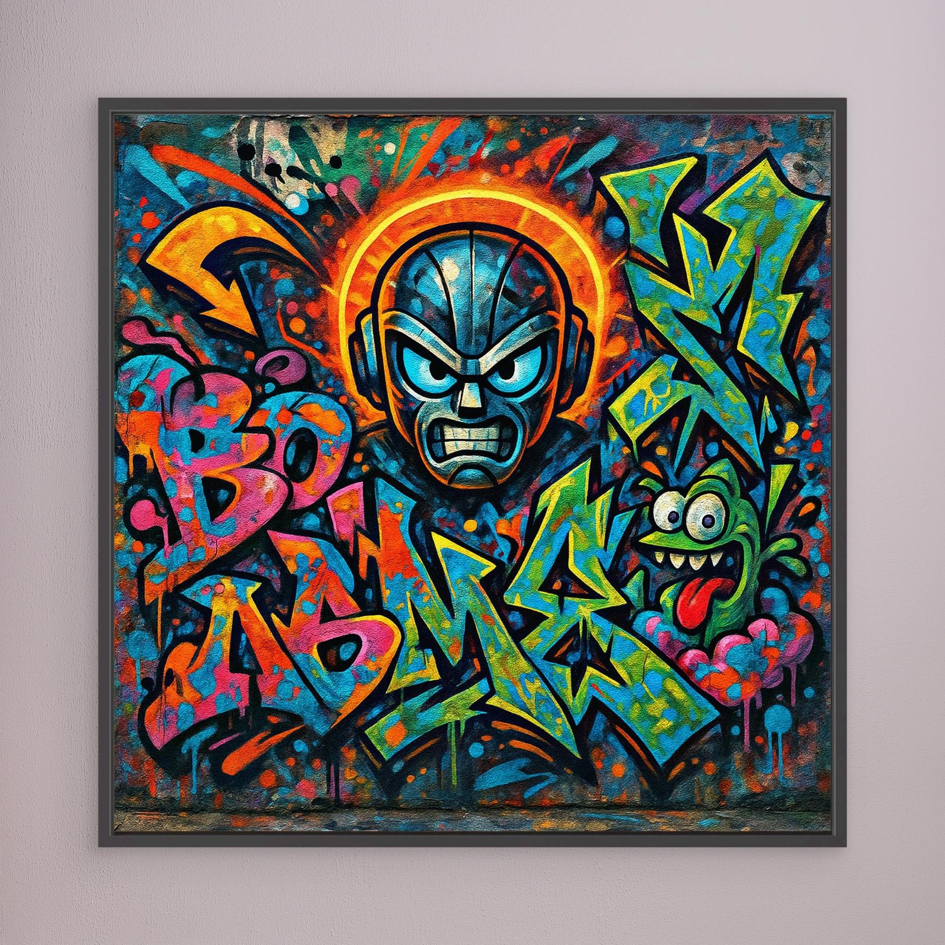 Urban Explosion: Graffiti Superhero & Monster Canvas Art – Bold Street Style Wall Decor