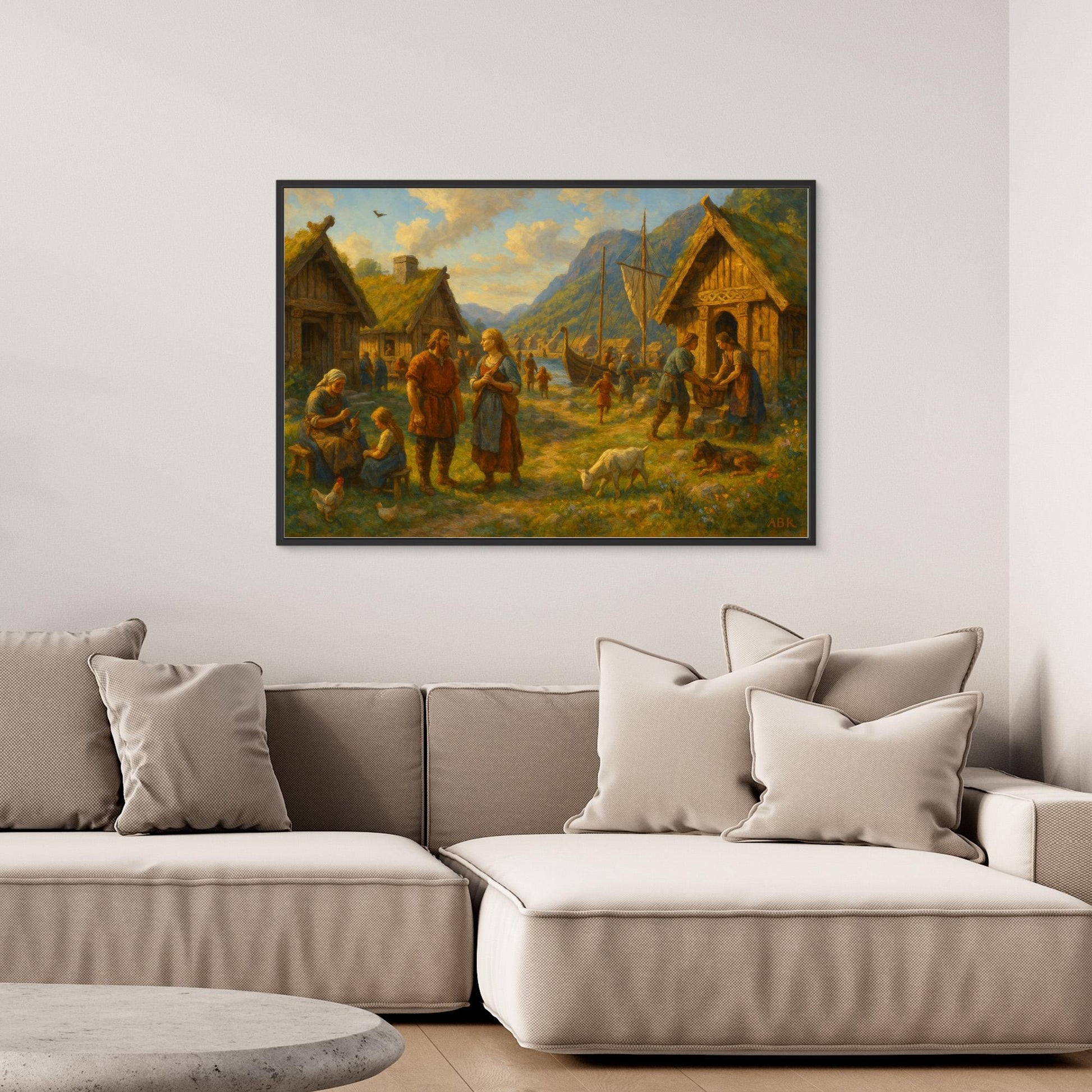 Viking Village Life Canvas Print