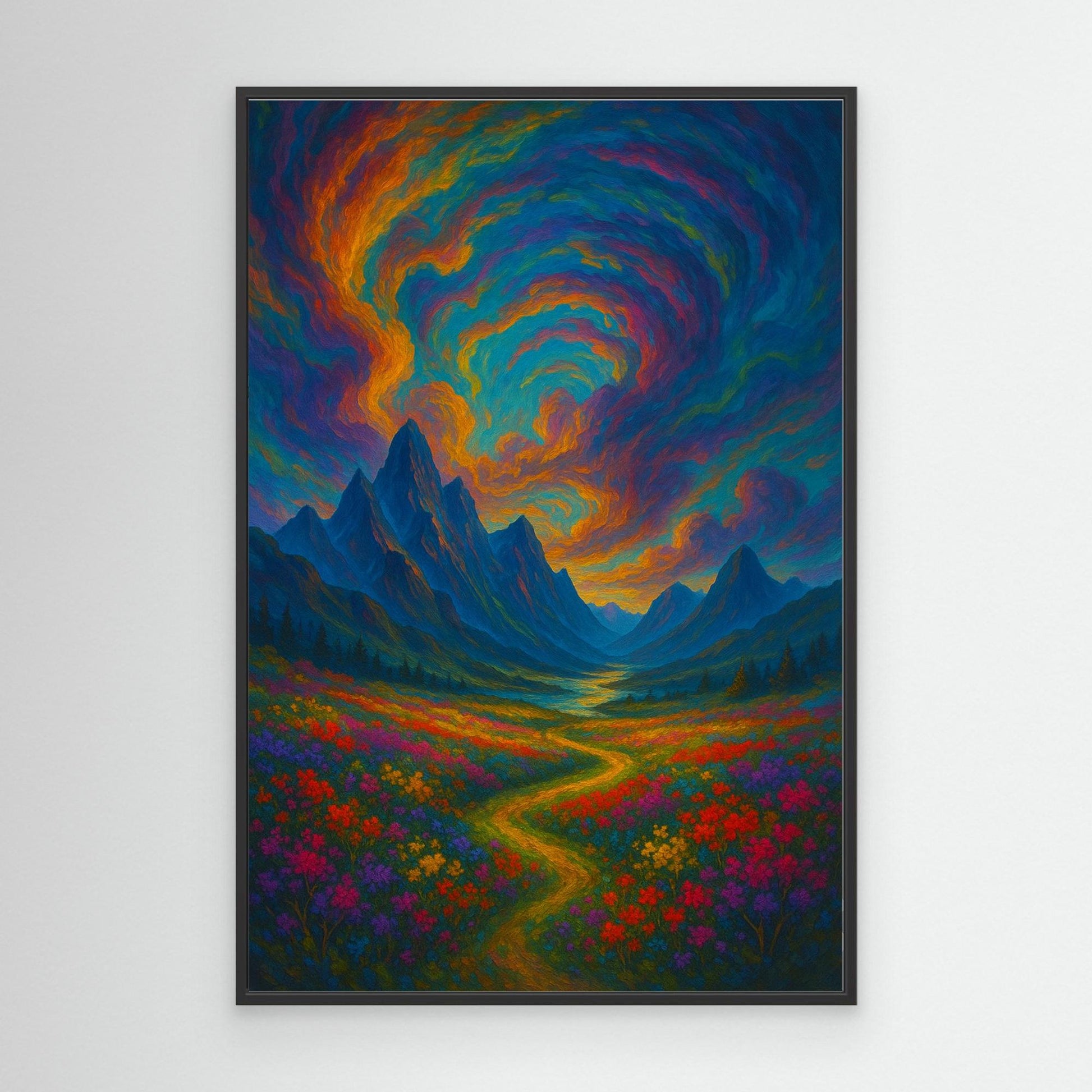 Colorful Fantasy Landscape Canvas Wall Art – Surreal Nature Print