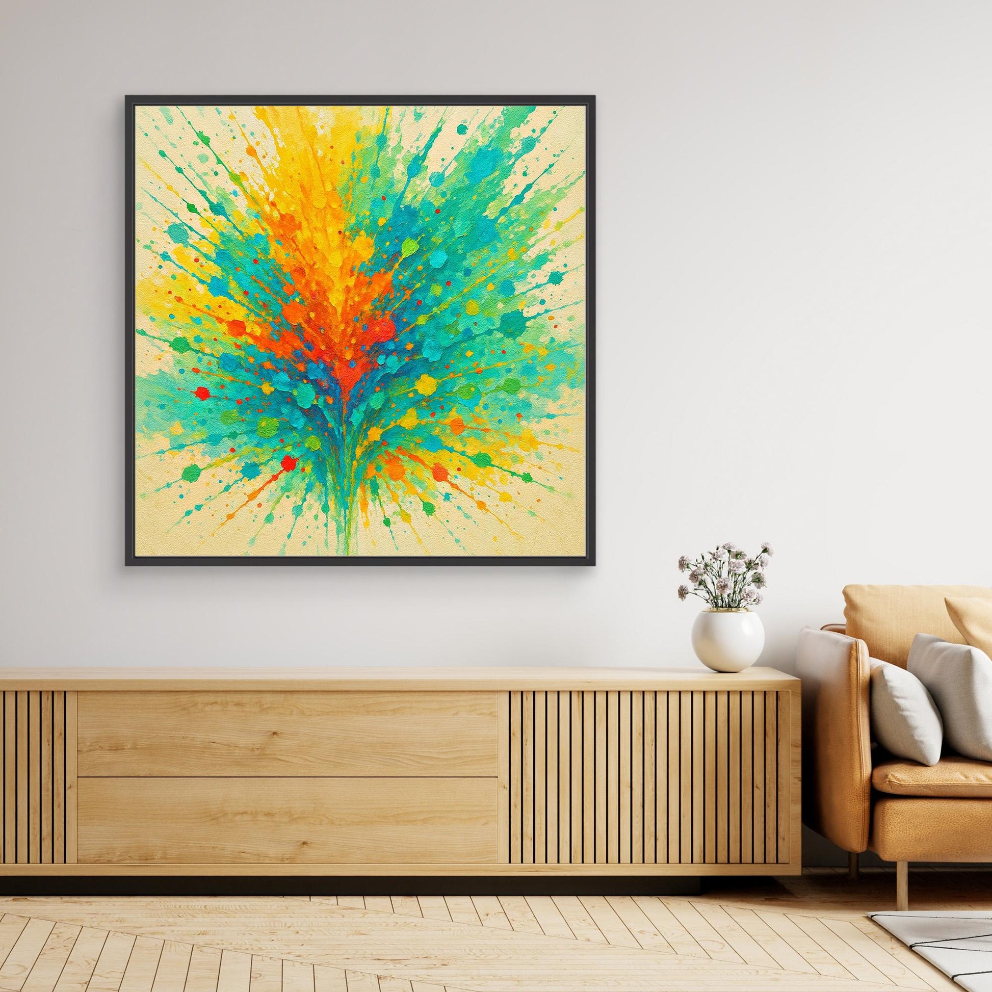Colorburst Explosion – Abstract Splash Canvas Wall Art in Vibrant Neon Tones