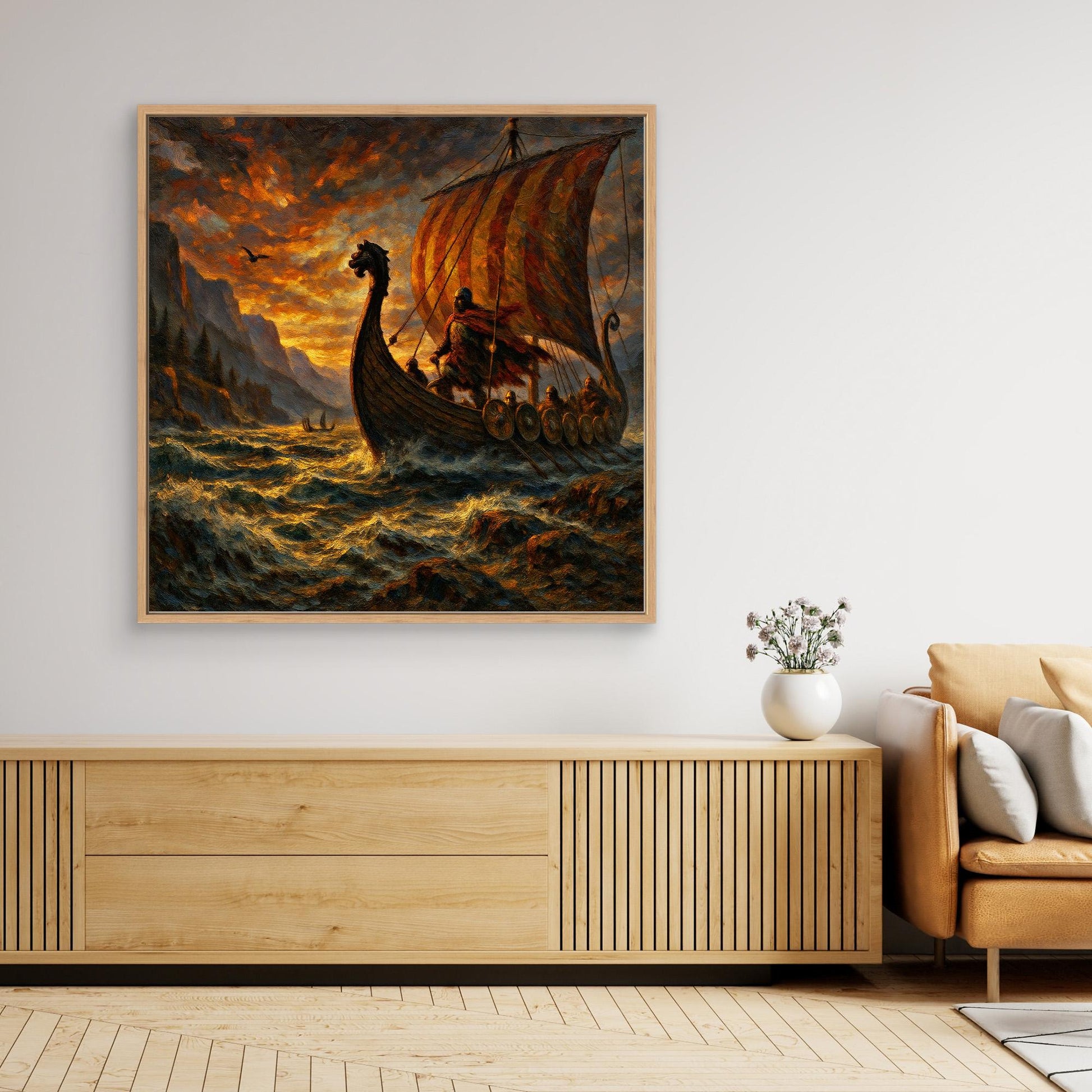 Viking Longship Canvas Wall Art