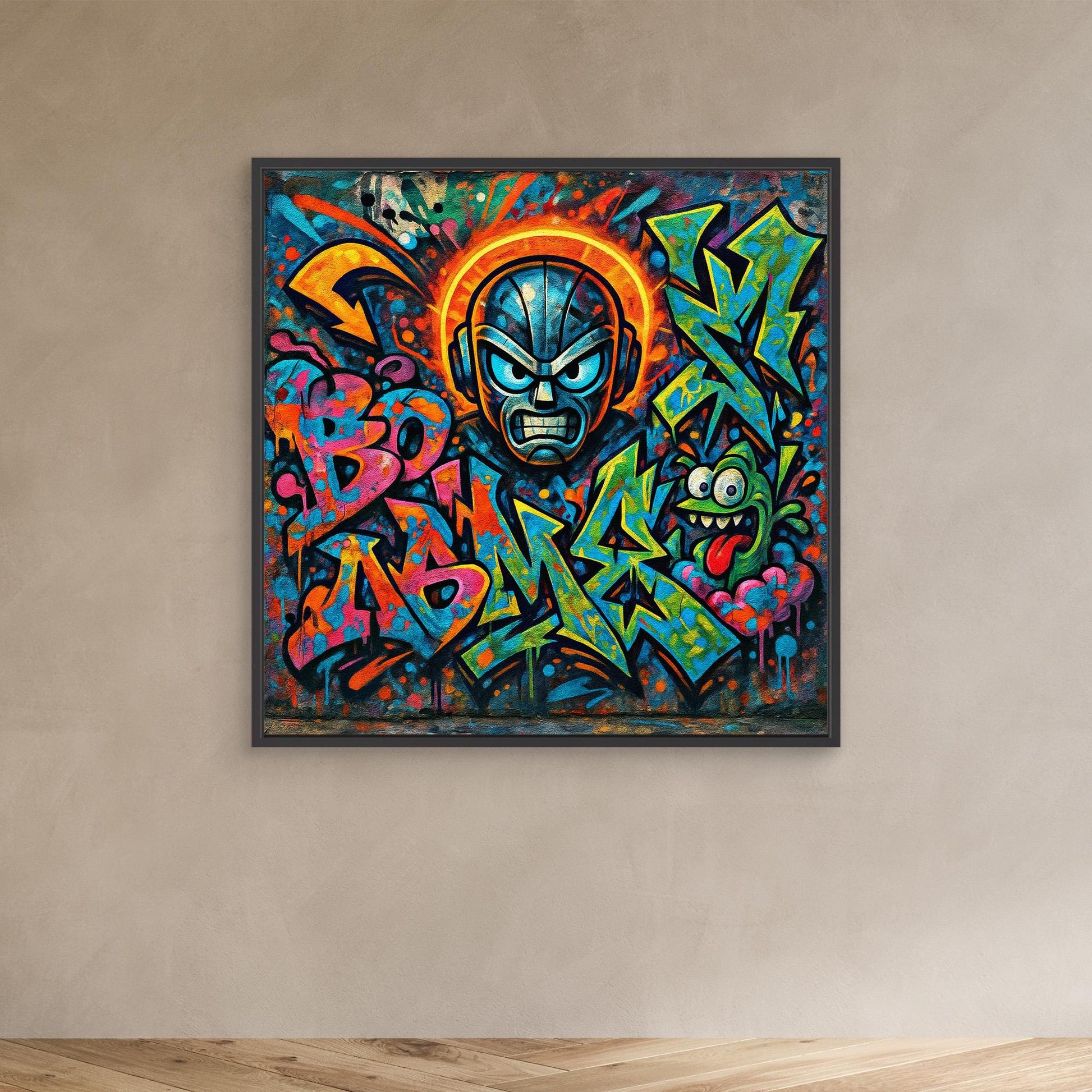 Urban Explosion: Graffiti Superhero & Monster Canvas Art – Bold Street Style Wall Decor