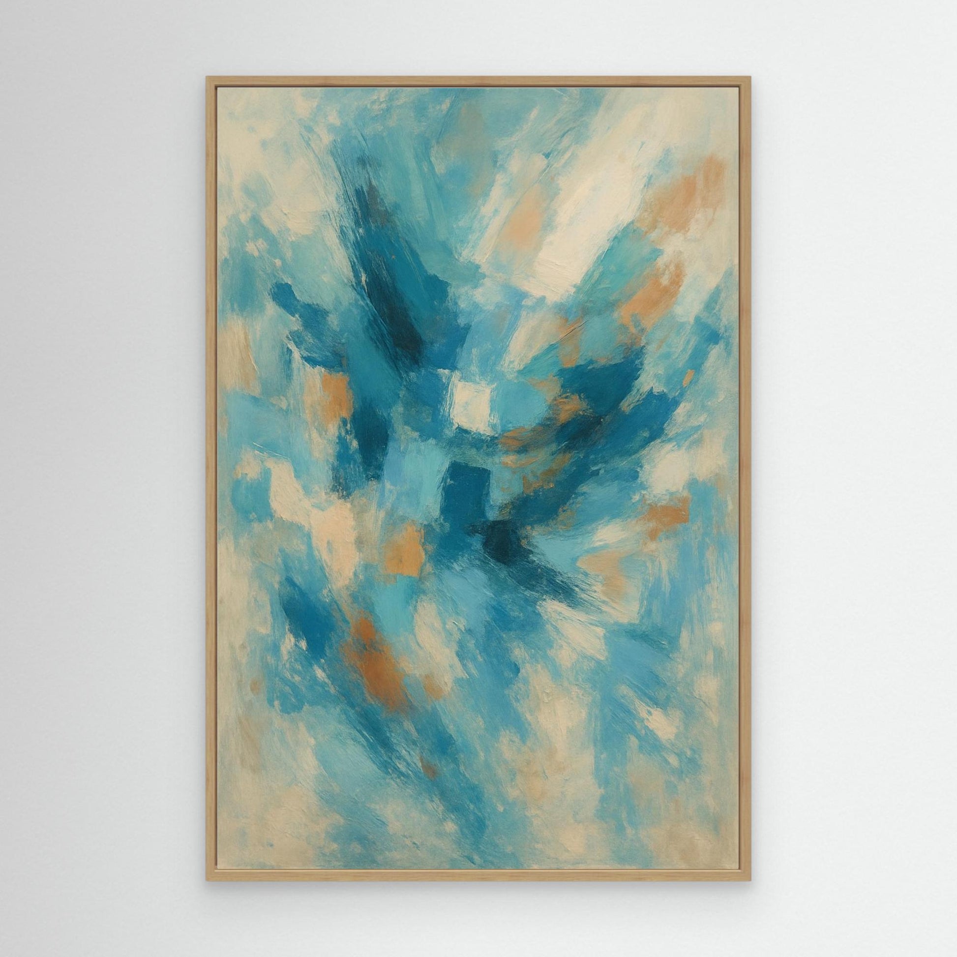 Blue Whisper – Abstract Canvas Wall Art in Oceanic Hues | Modern Splash of Color for Interior Decor