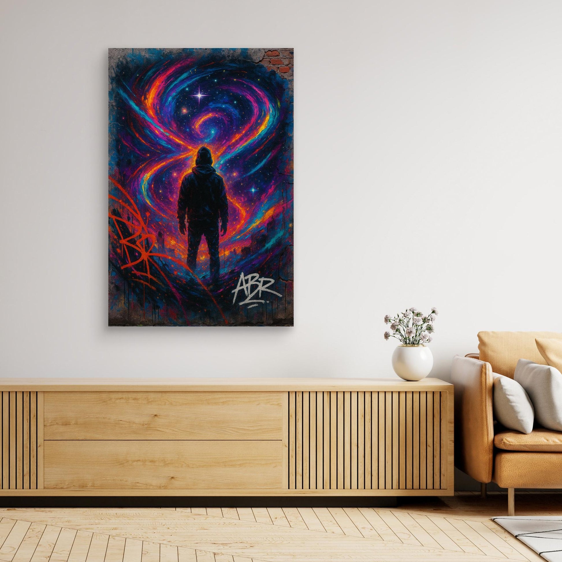 Galaxy Silhouette Canvas Wall Art – Urban Psychedelic Style