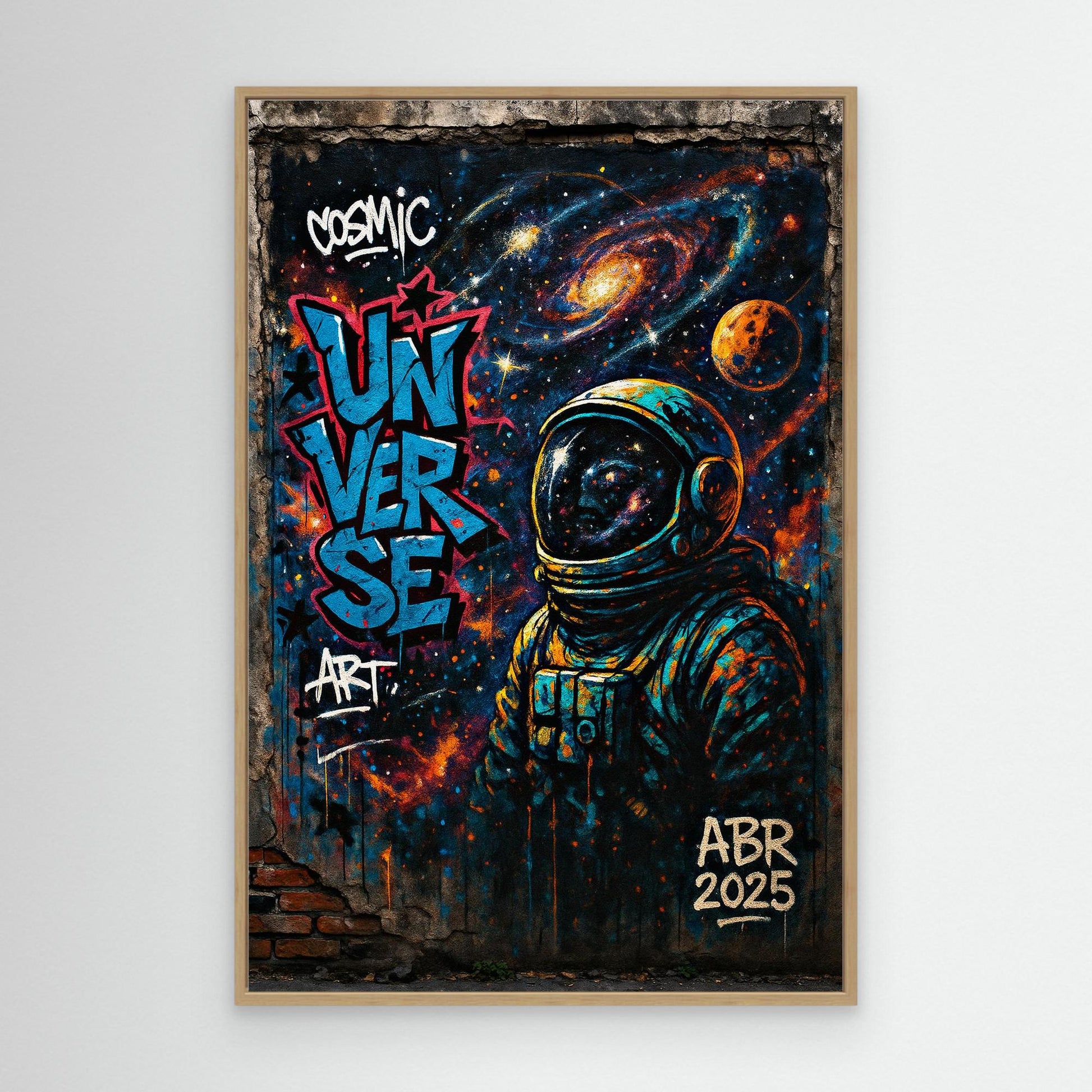 Astronaut Graffiti Wall Art – Cosmic Street Style Print
