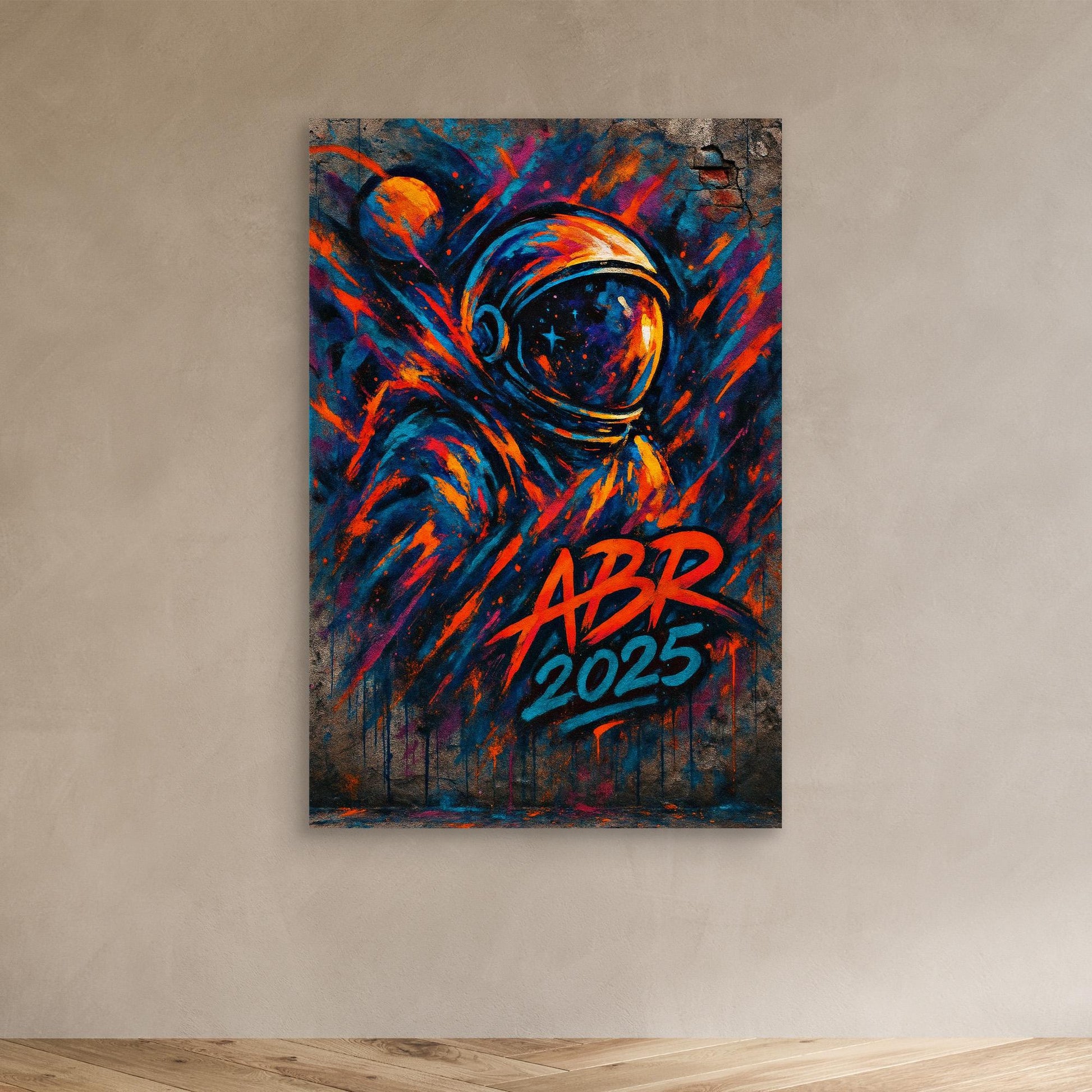 Graffiti Astronaut Canvas Wall Art – Space Street Style Print