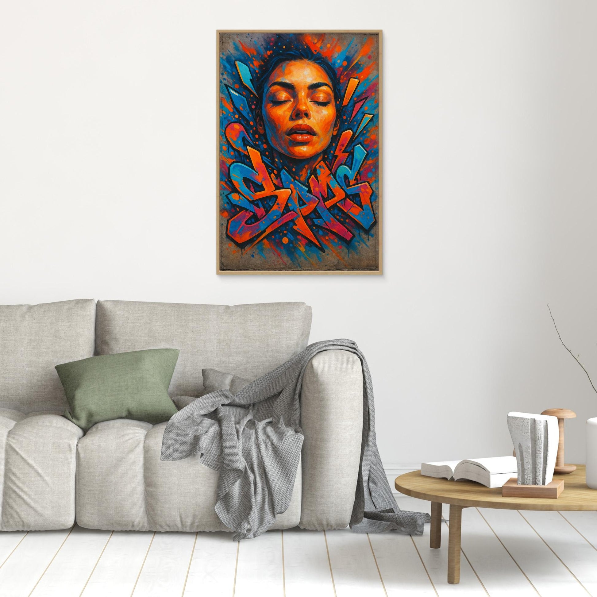 Urban Graffiti Portrait – Colorful Canvas Wall Art