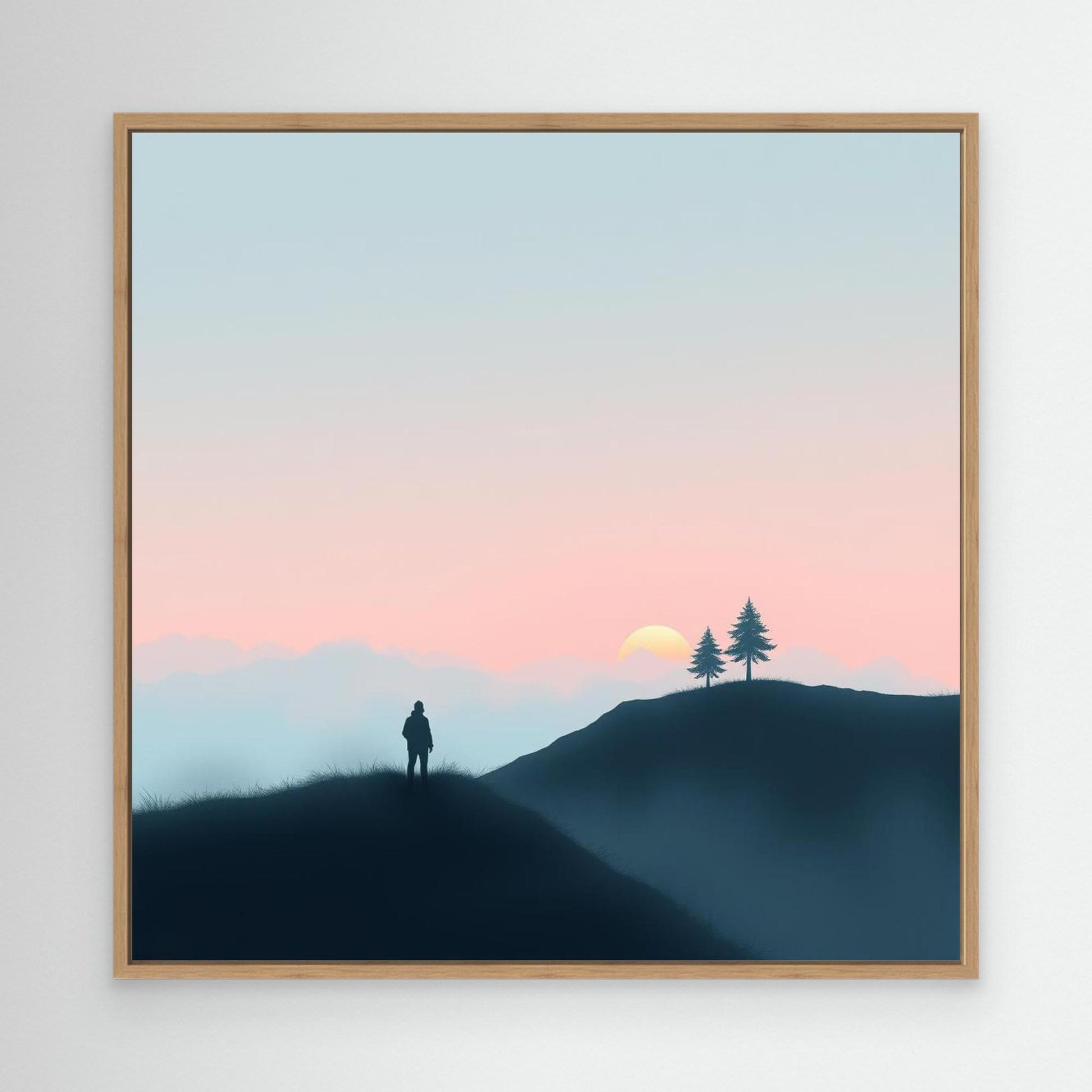 Solitude at Sunset – Minimalist Landscape Canvas Wall Art