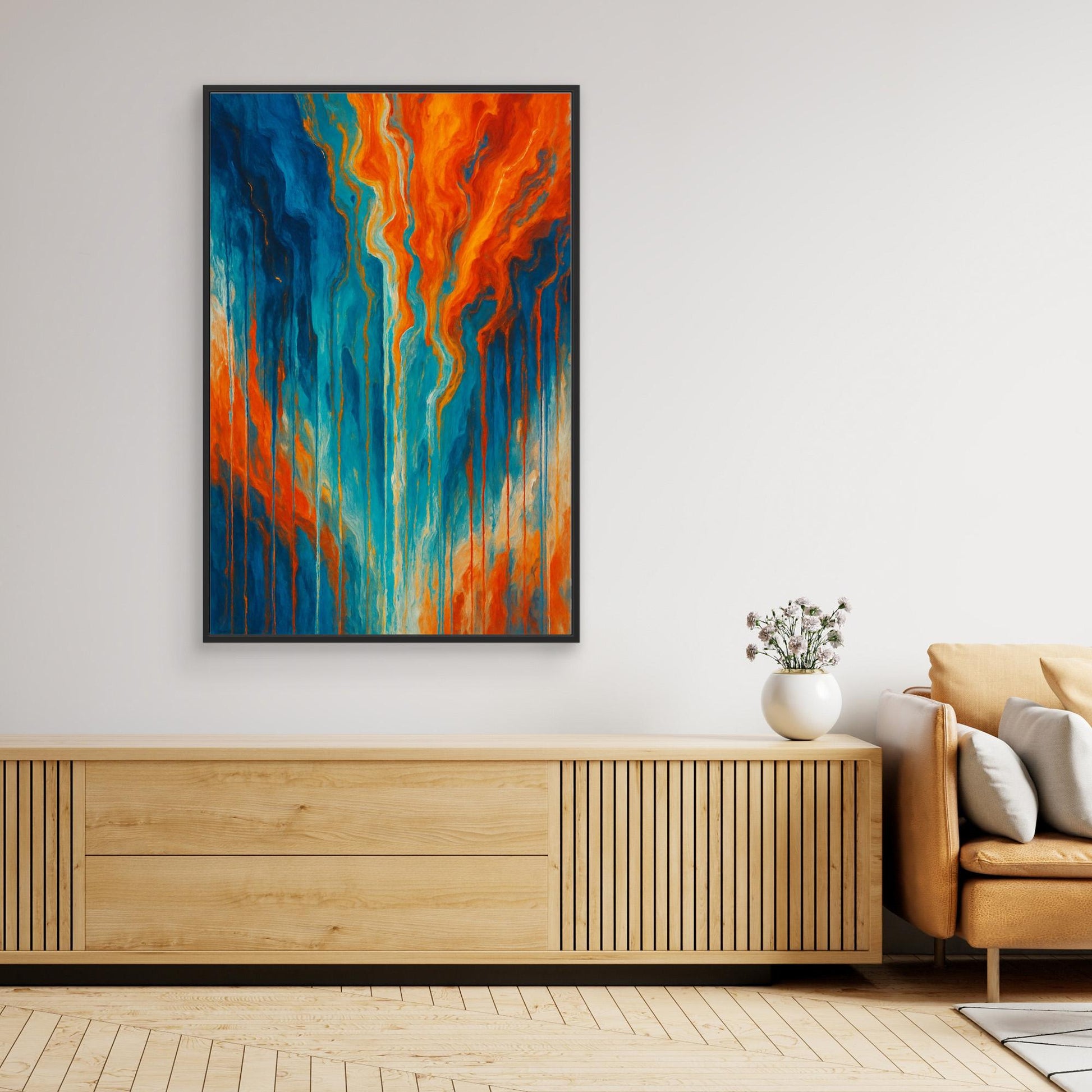 Fiery Flow Abstract Canvas Wall Art 