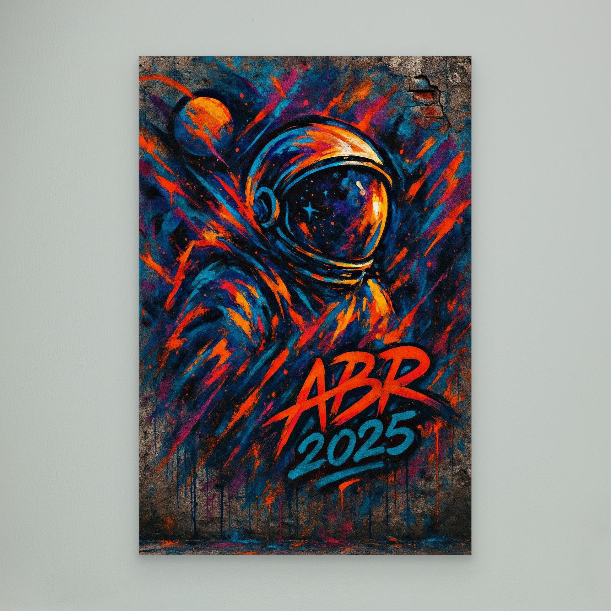 Graffiti Astronaut Canvas Wall Art – Space Street Style Print
